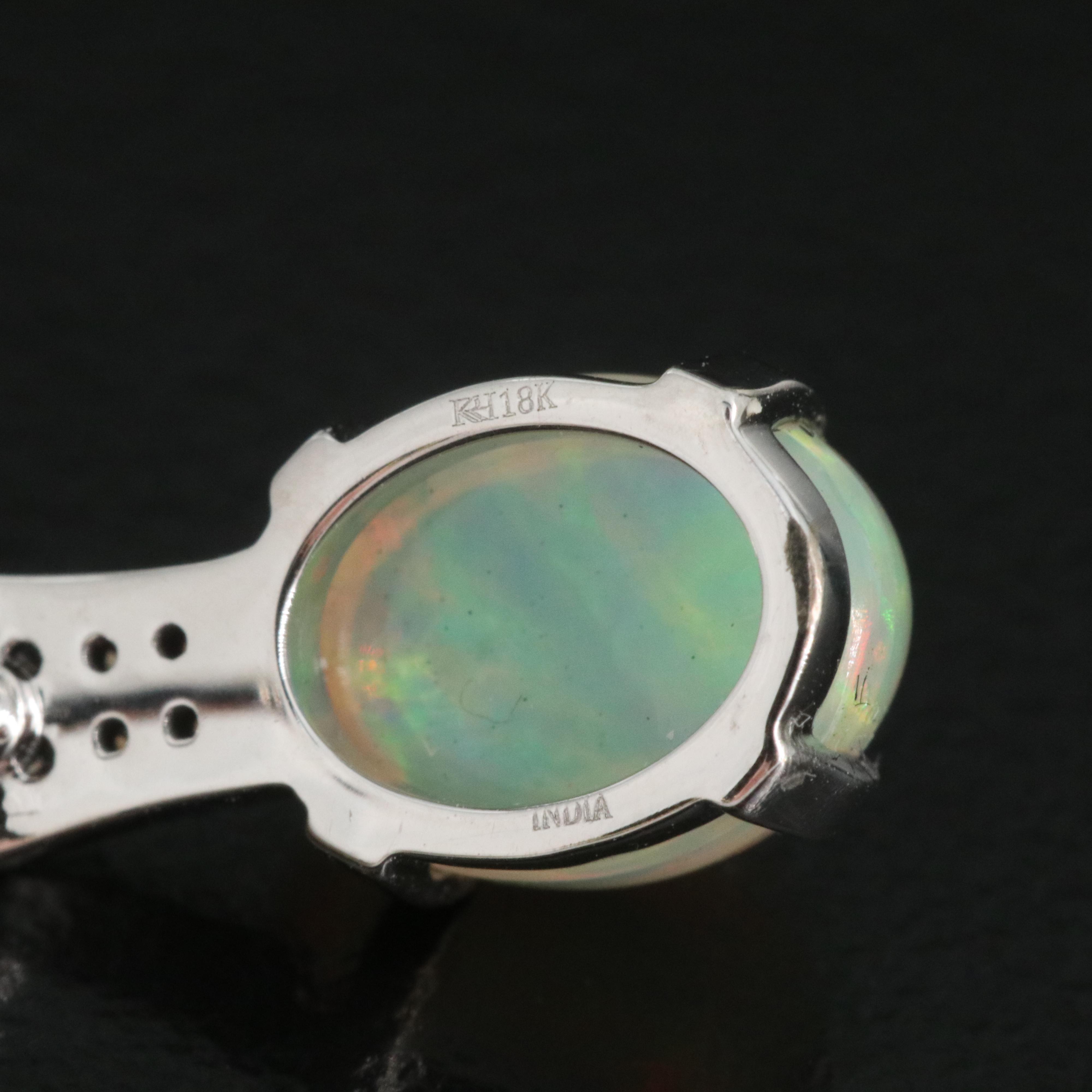 18K Opal and Diamond Earrings