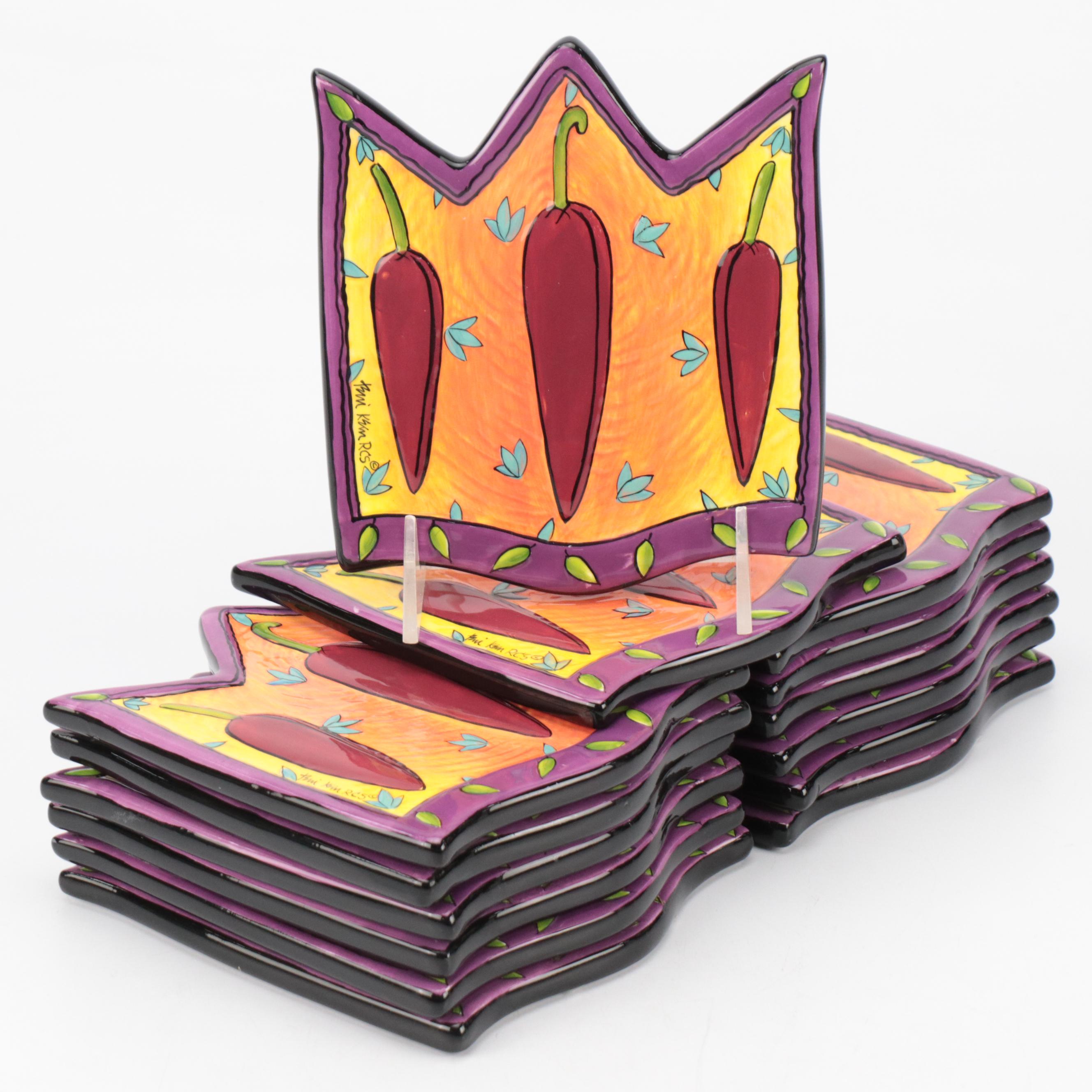 Terri Kern Designs for Red Carpet Studios "Chili" Hanging Tiles or Trivets