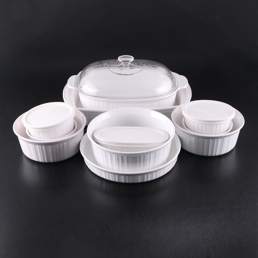 CorningWare "French White" Casserole Dishes and Other Bakeware