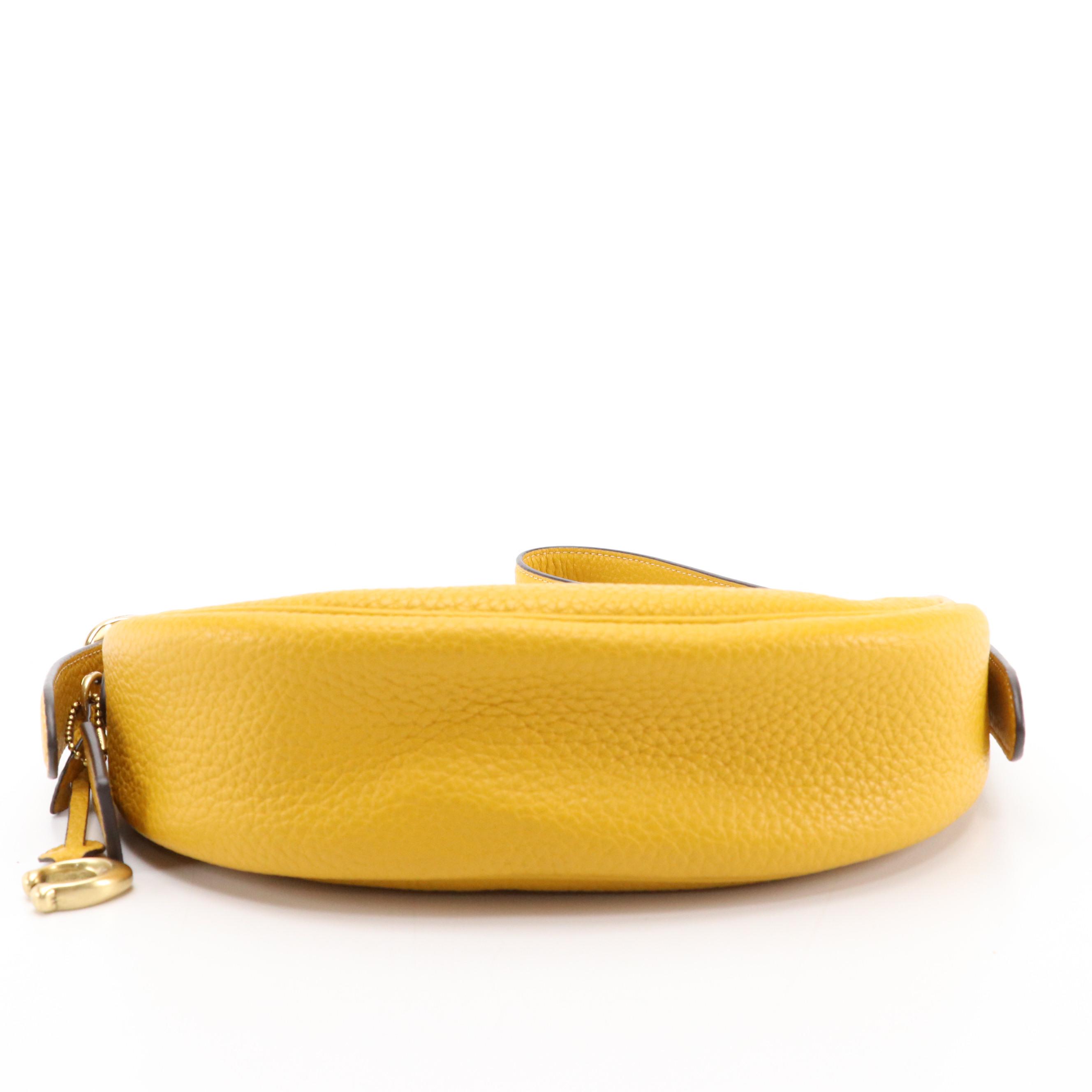 Coach Yellow Pebble Grain Leather Shoulder Bag, New with Tag