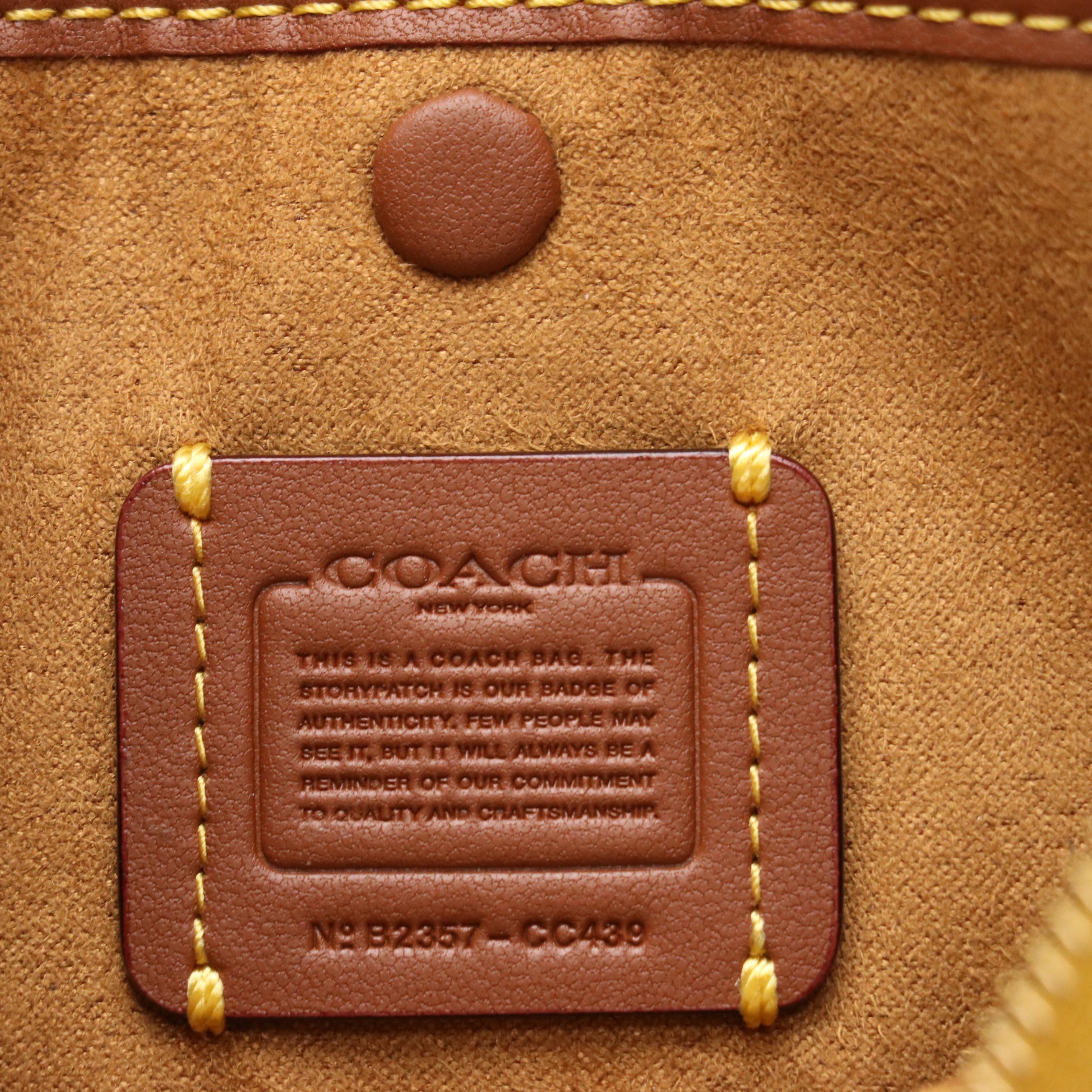 Coach Yellow Pebble Grain Leather Shoulder Bag, New with Tag