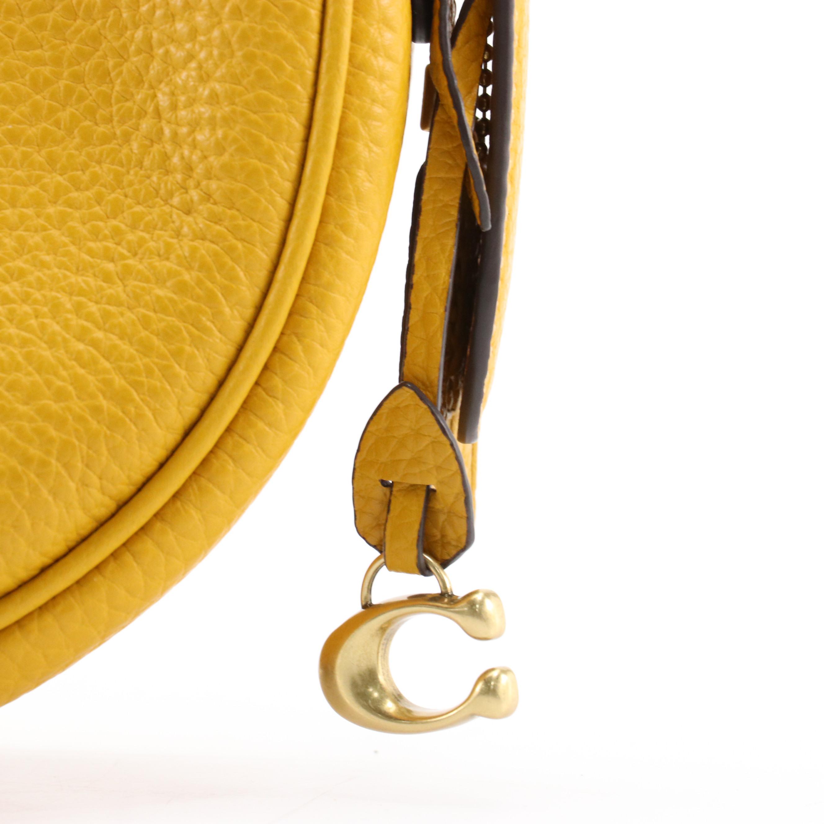 Coach Yellow Pebble Grain Leather Shoulder Bag, New with Tag