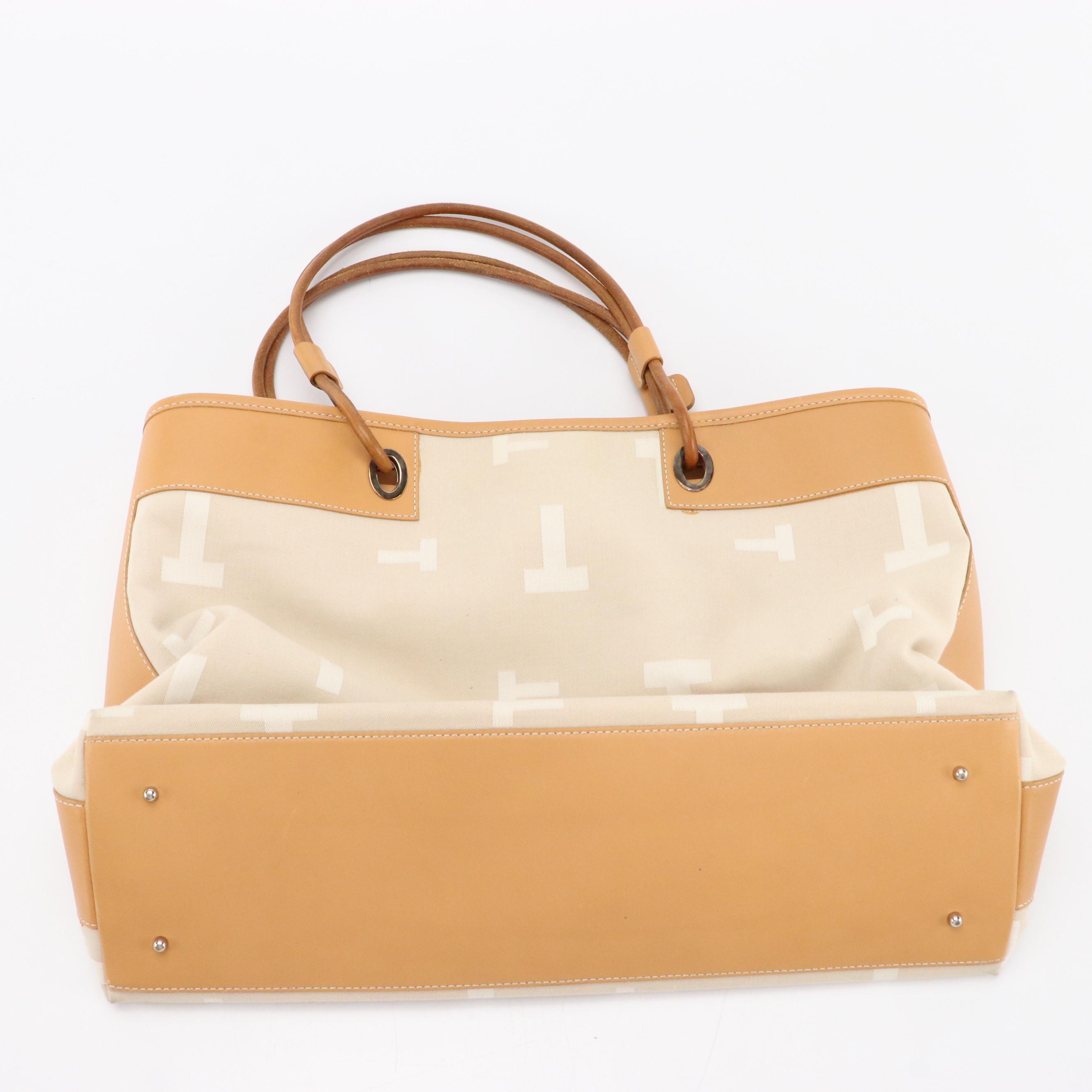 Tod's Beige Logo Canvas Tote Bag, Tory Burch Blue Nylon Messenger Crossbody Bag