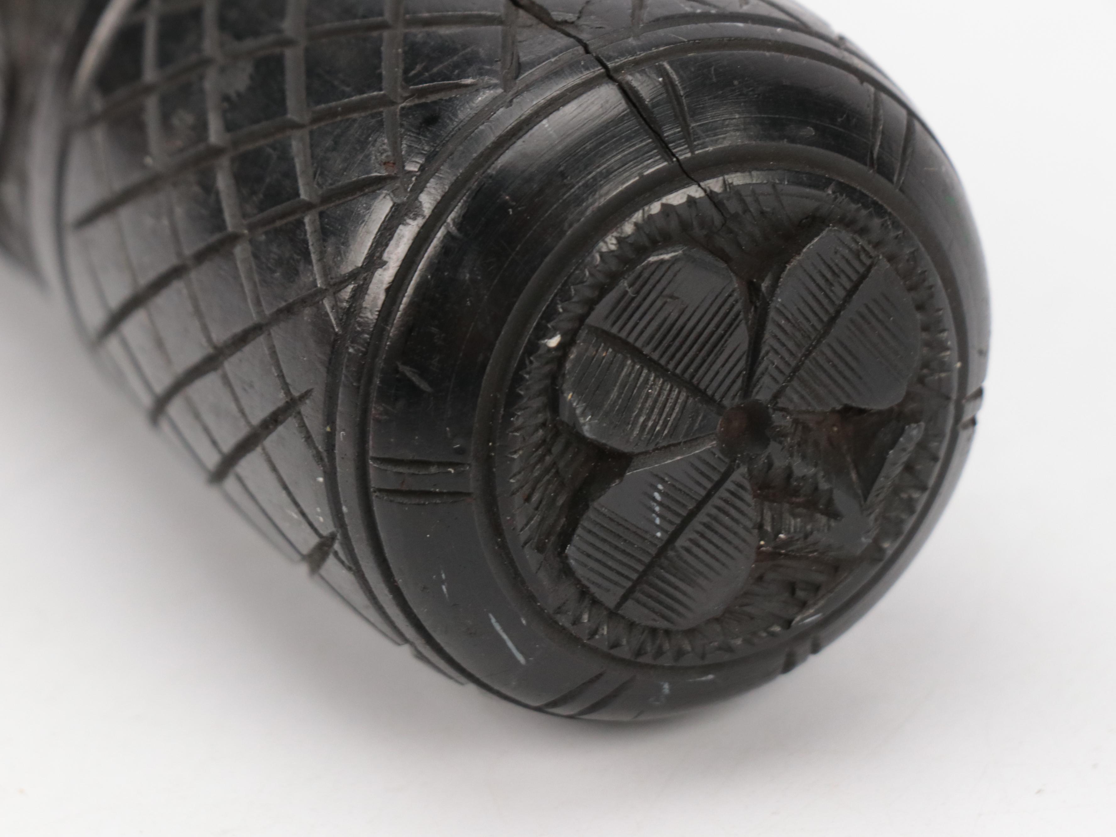 Irish Bog Oak Hand-Carved Police Baton