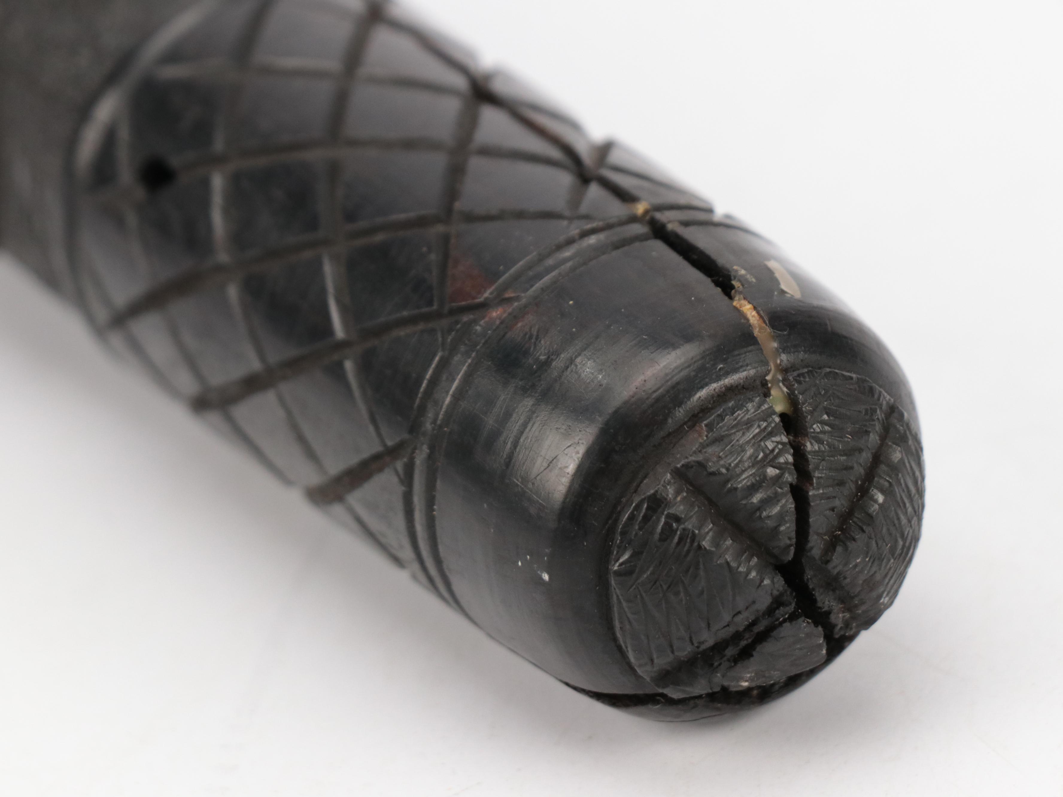 Irish Bog Oak Hand-Carved Police Baton