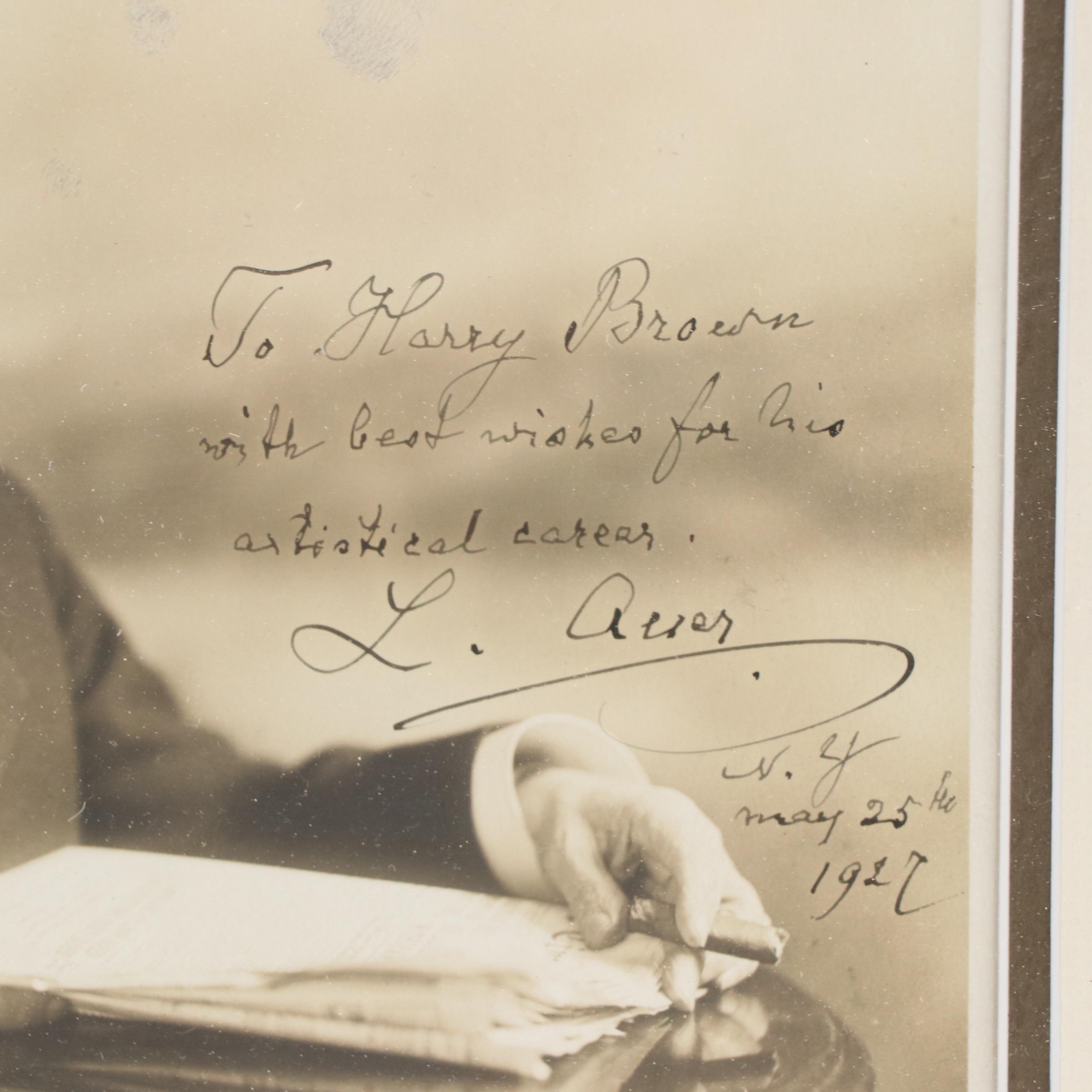 Autographed Silver Gelatin Portrait of Leopold Auer, Circa 1927