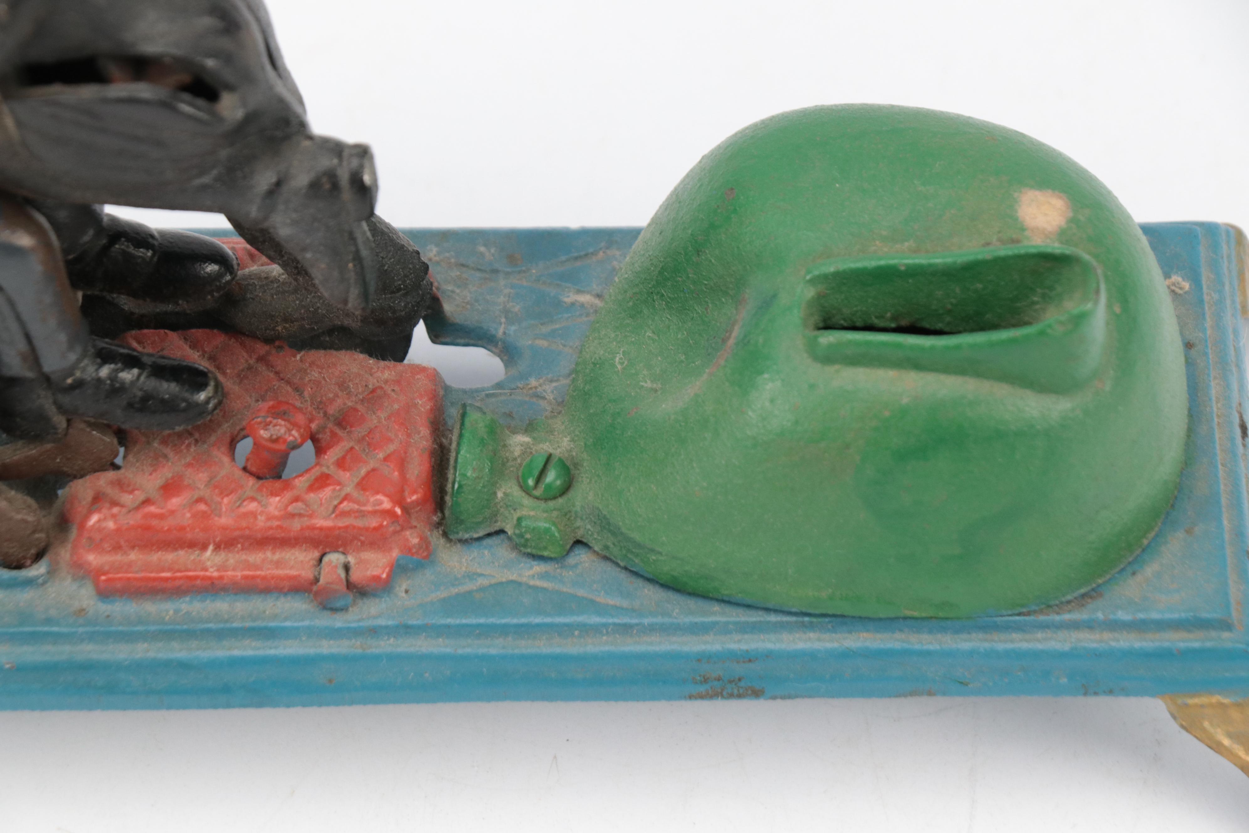 Cold-Painted Cast Iron Dentist Mechanical Coin Bank