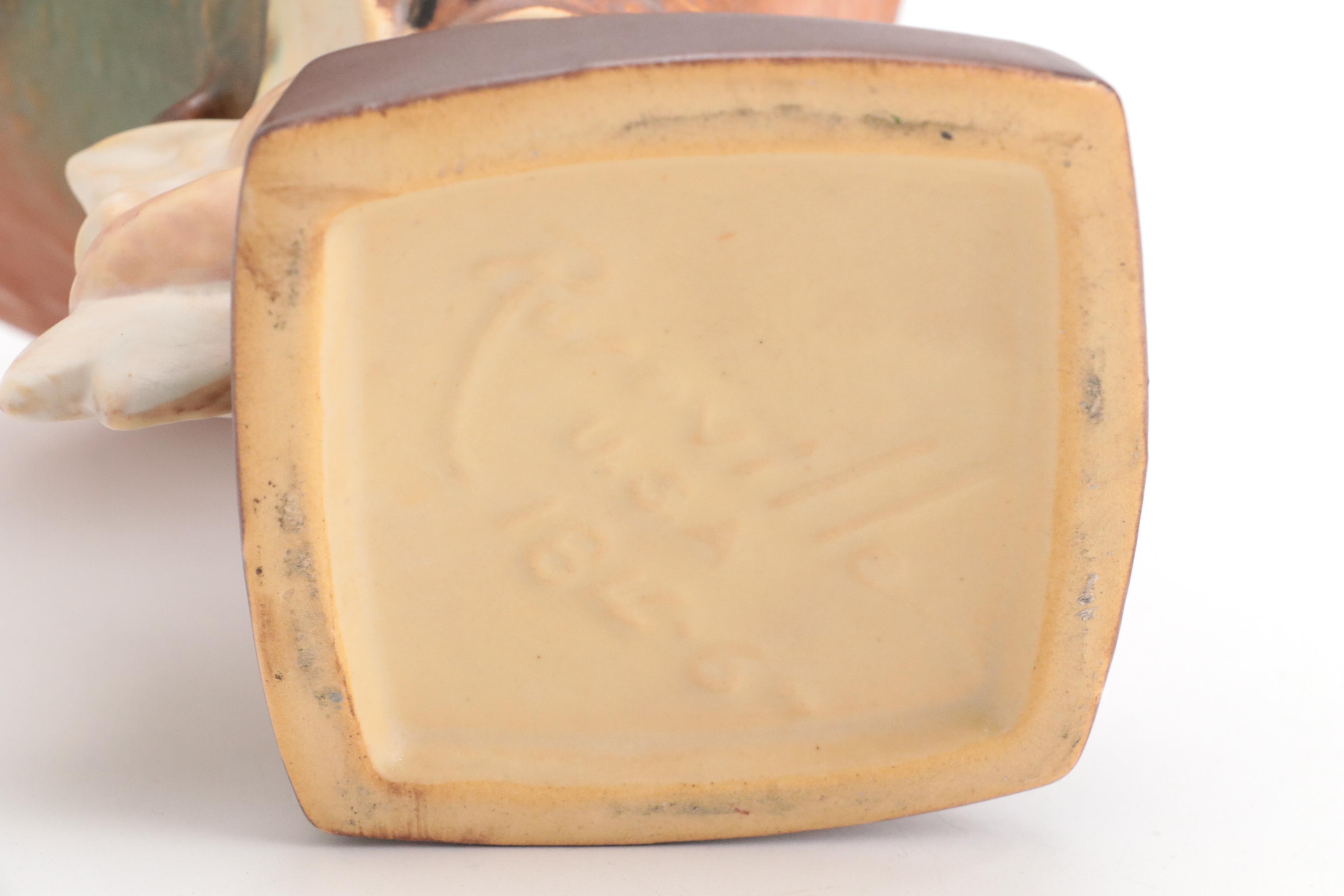 Roseville Pottery "Magnolia Terracotta" Ceramic Cornucopia and Art Pottery Décor