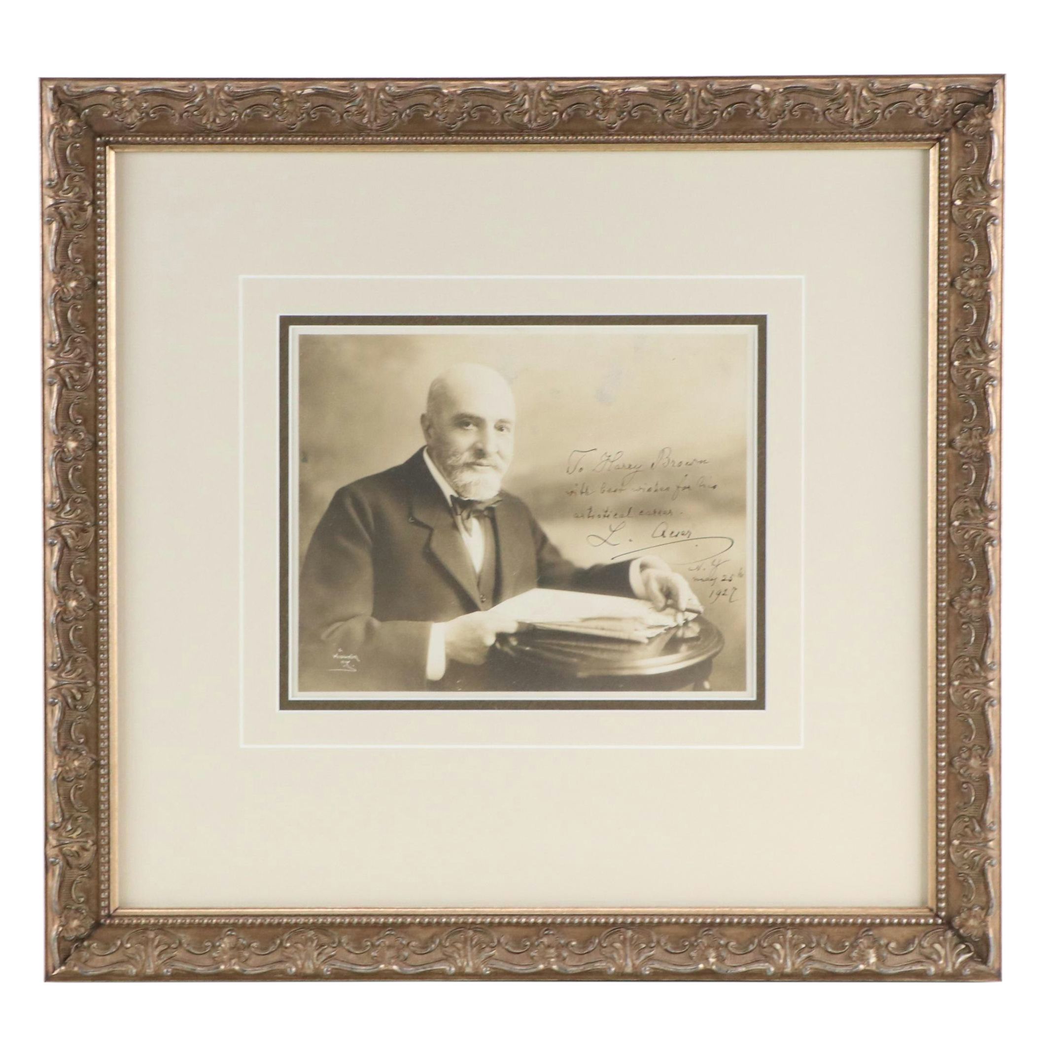 Autographed Silver Gelatin Portrait of Leopold Auer, Circa 1927