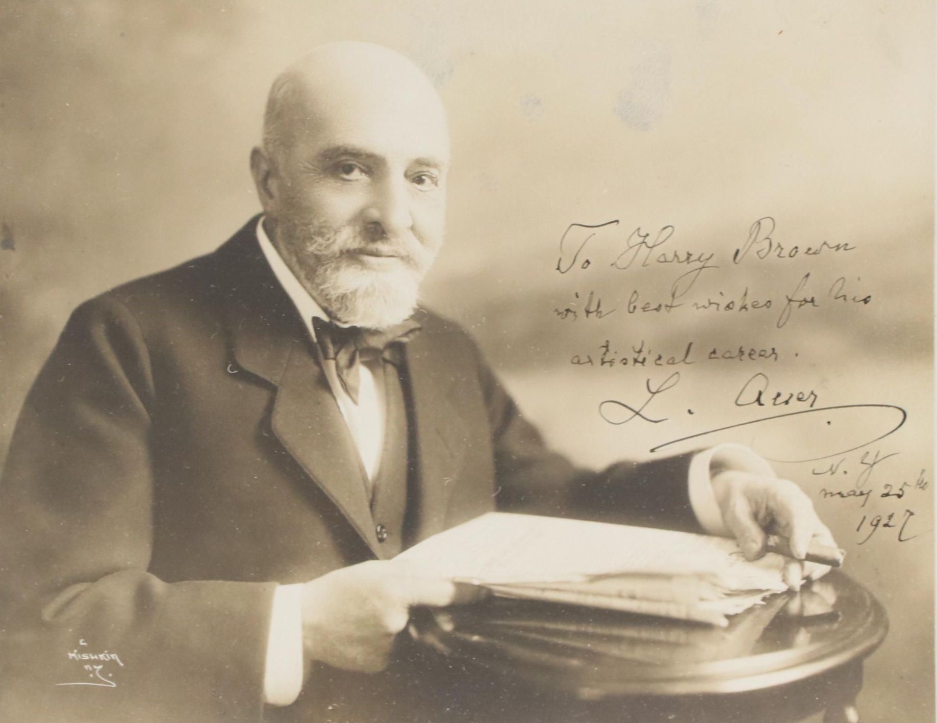 Autographed Silver Gelatin Portrait of Leopold Auer, Circa 1927