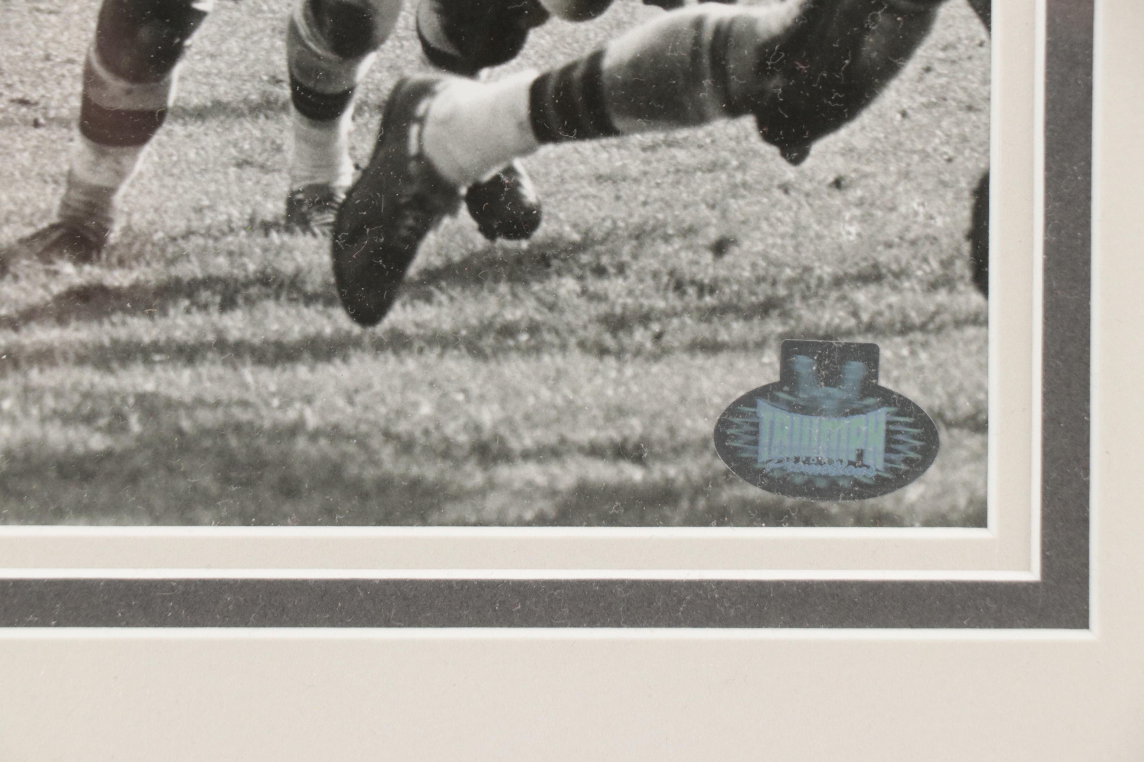 Jim Brown Signed Cleveland Browns Football Print in Matted Frame