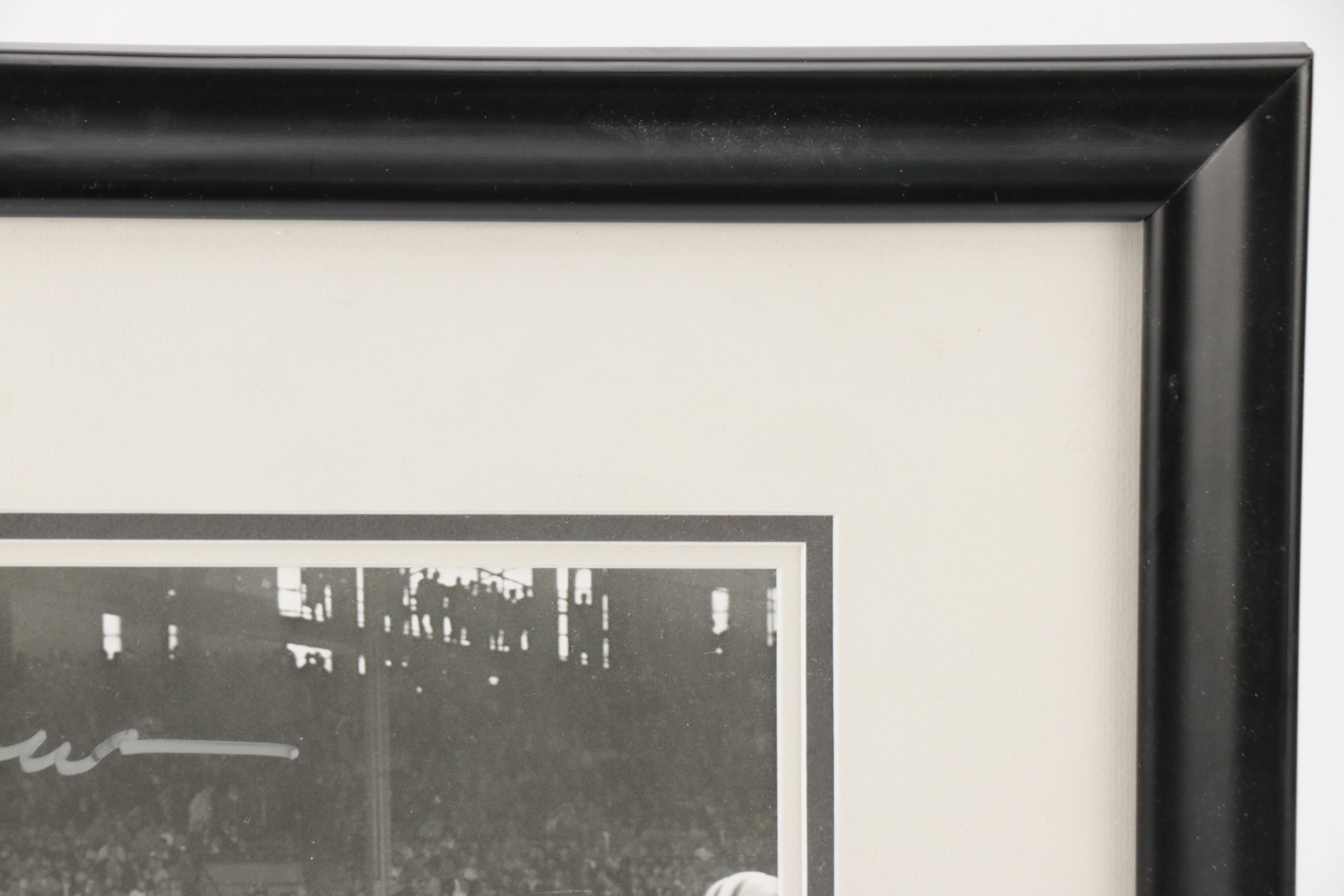 Jim Brown Signed Cleveland Browns Football Print in Matted Frame