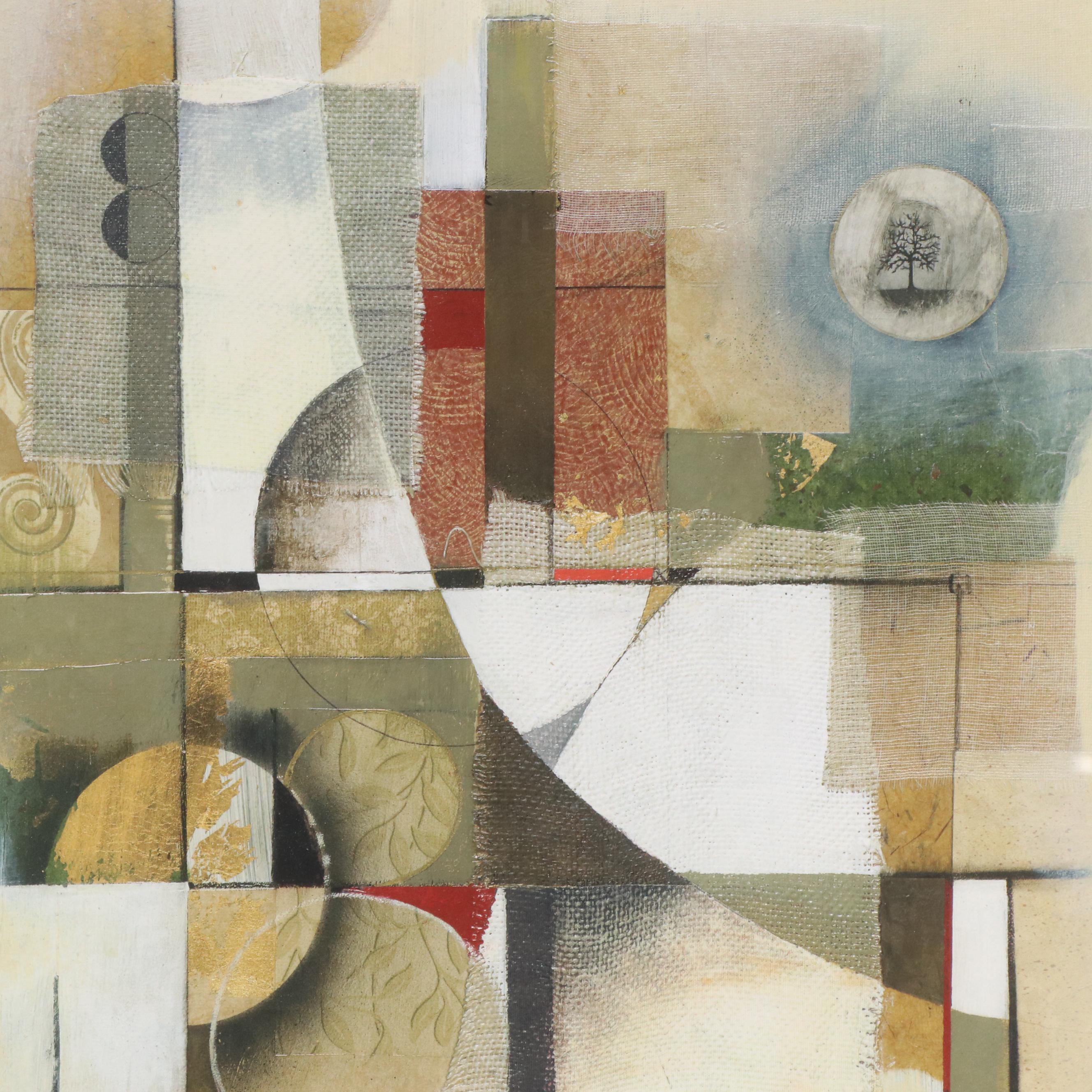 Niro Vasali Abstract Geometric Giclée "Crossroads," 21st Century