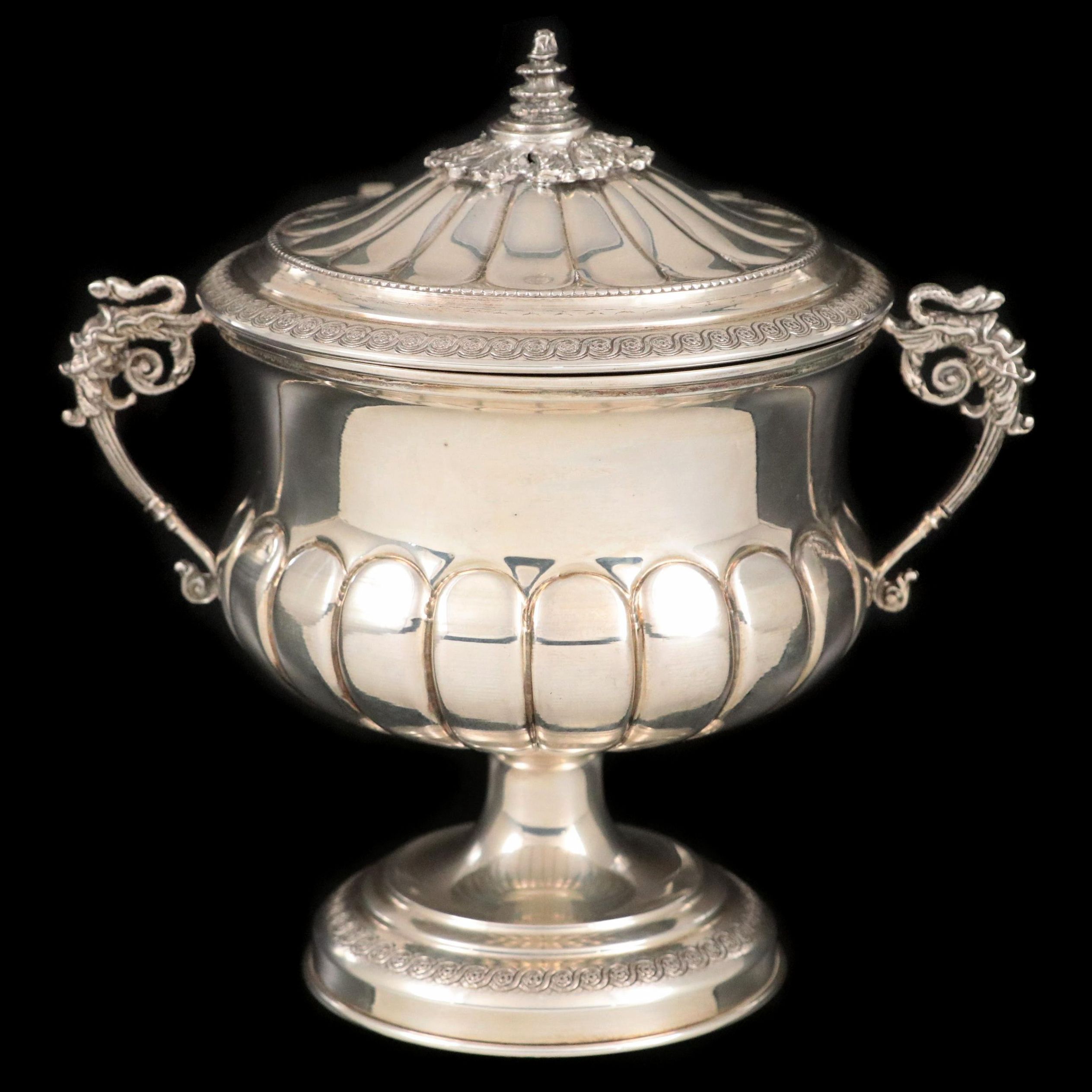 Italian 800 Silver Empire Style Waste Bowl, Mid to Late 20th Century