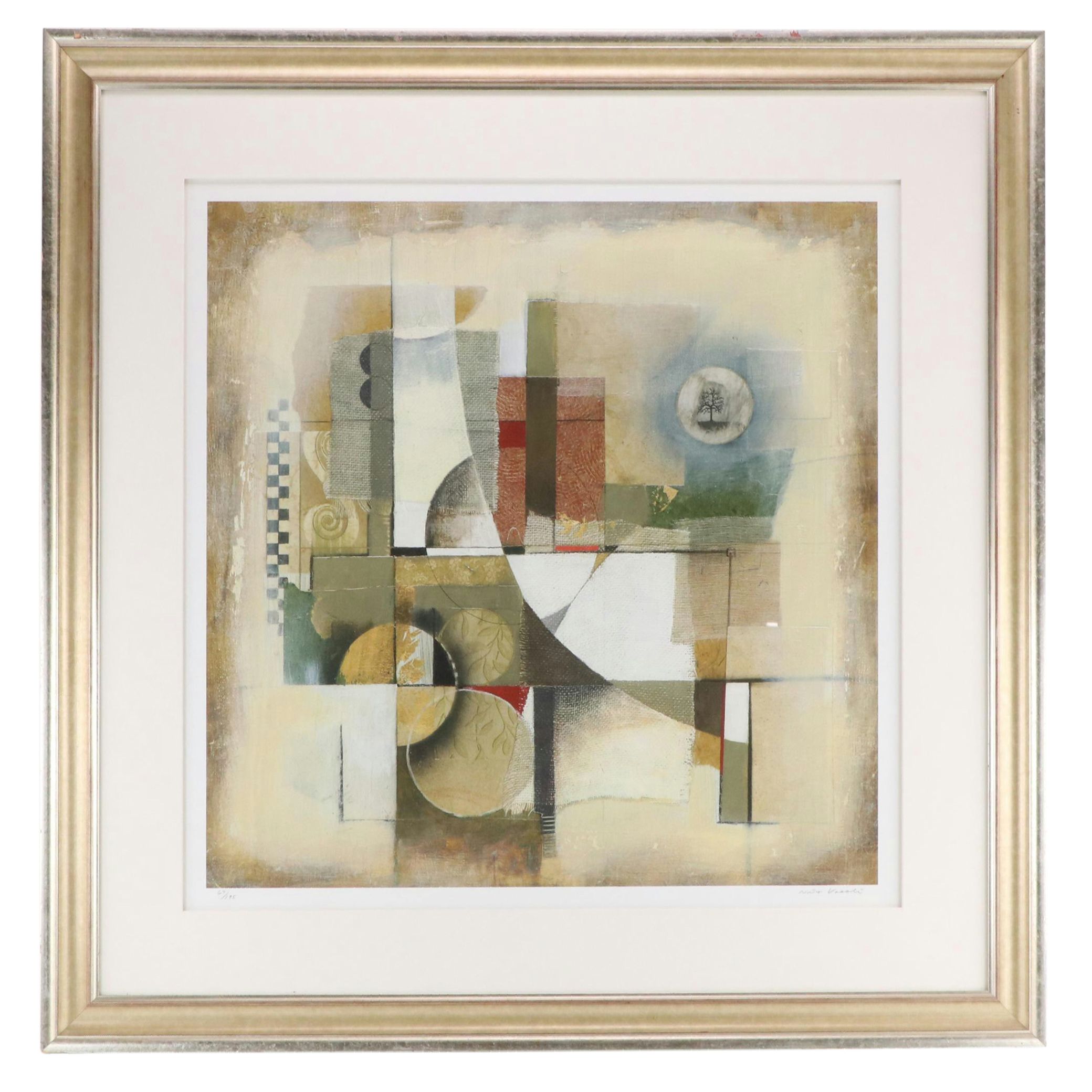 Niro Vasali Abstract Geometric Giclée "Crossroads," 21st Century