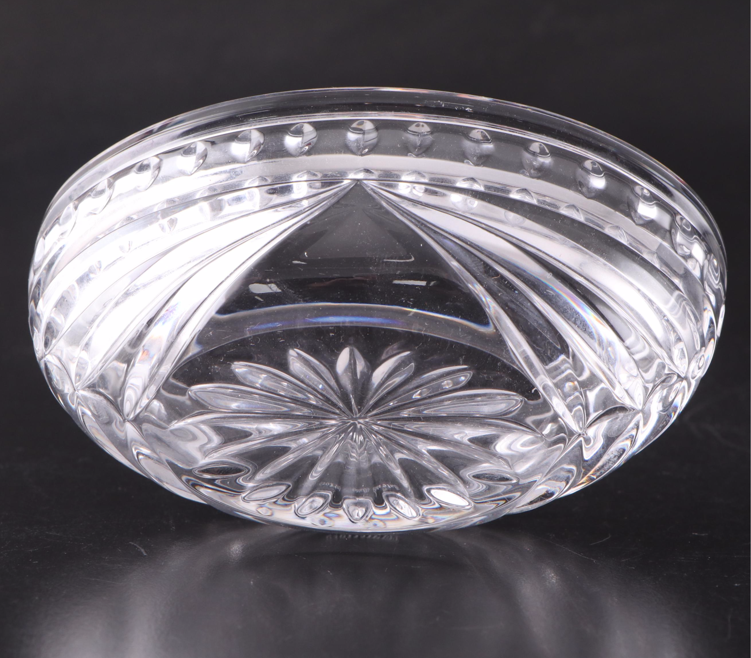 Waterford Crystal Candle Holder, Bowl, and "Pompeii" Pattern Vase