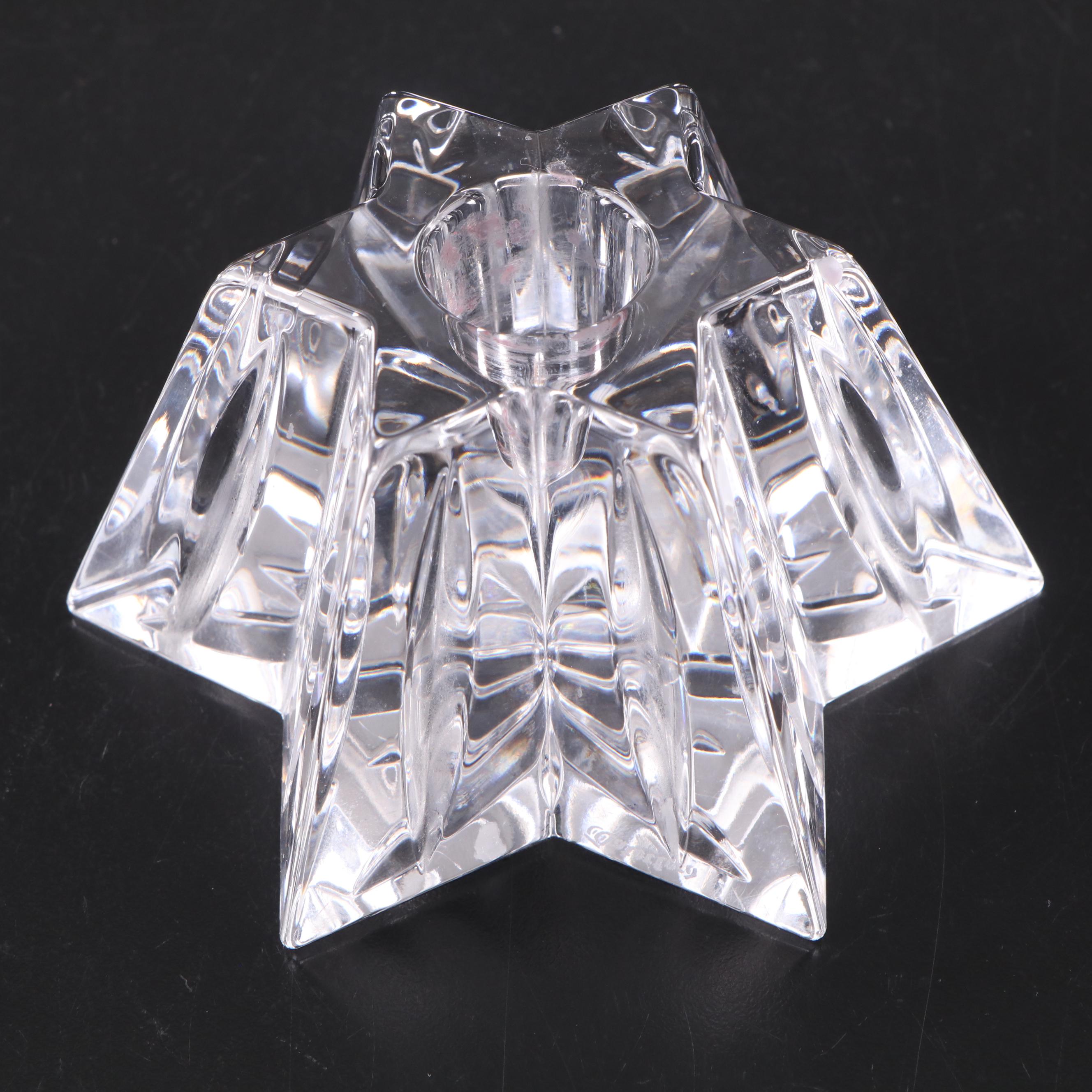 Waterford Crystal Candle Holder, Bowl, and "Pompeii" Pattern Vase