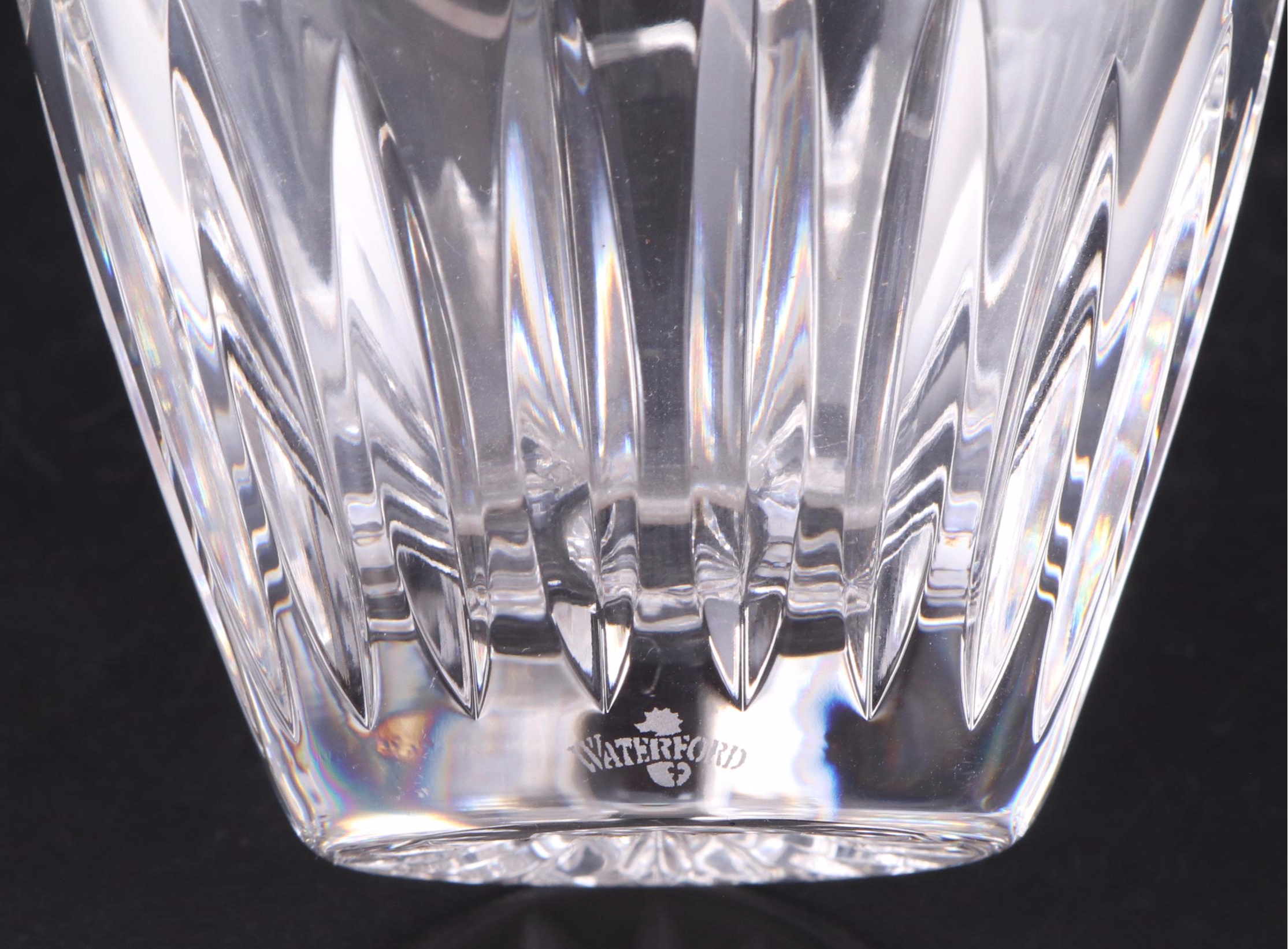 Waterford Crystal Candle Holder, Bowl, and "Pompeii" Pattern Vase