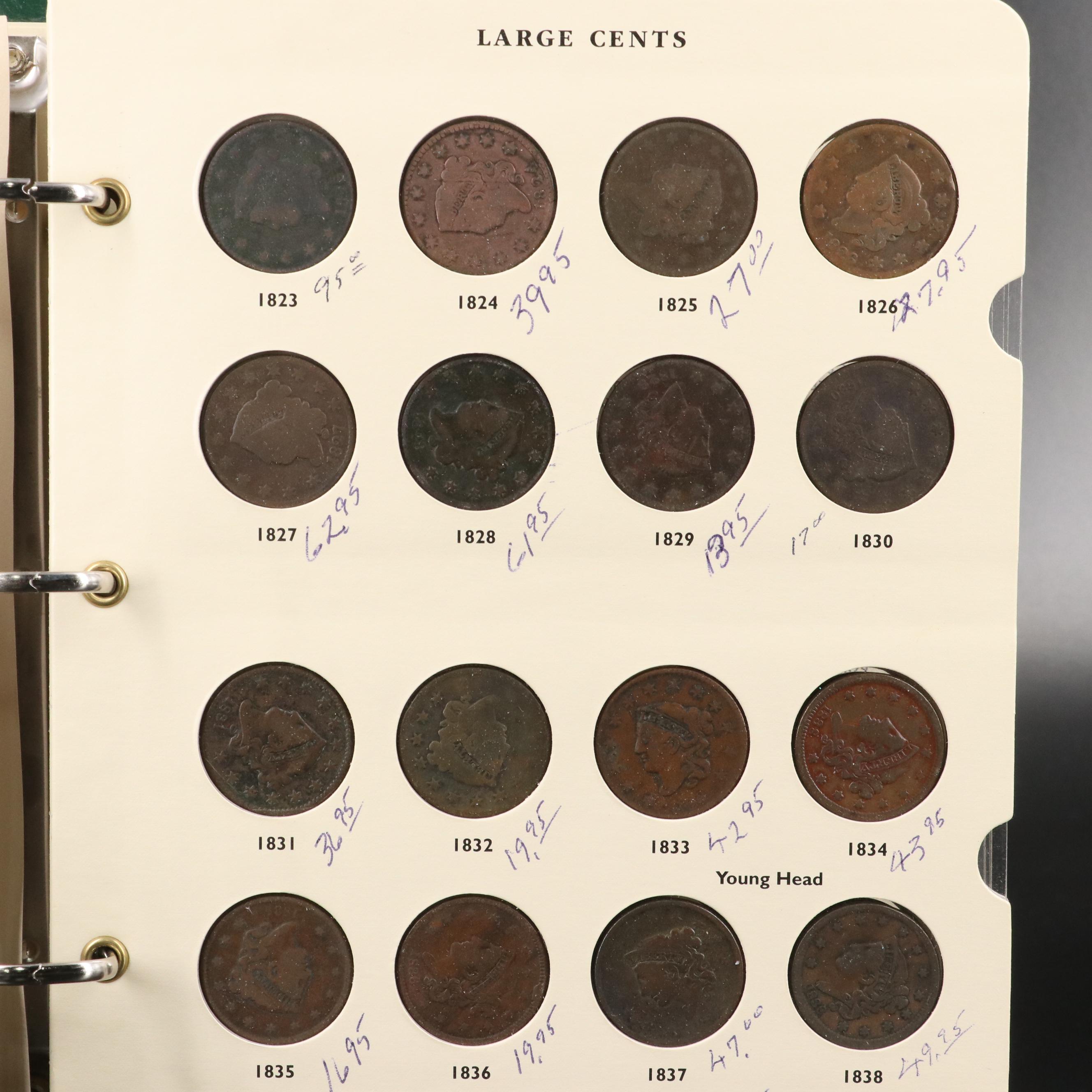 Collection of United States Large Cents Complete From 1806-1857