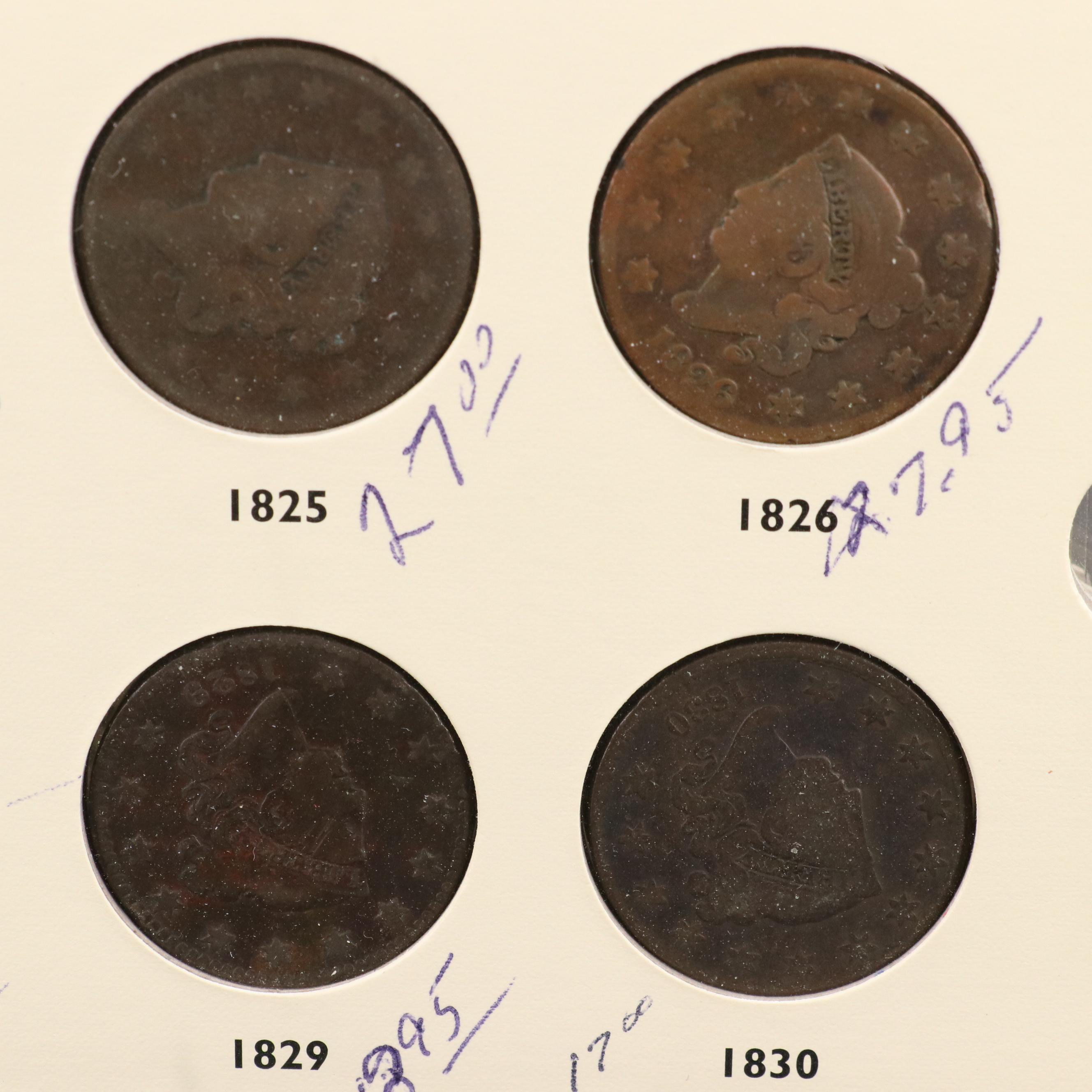 Collection of United States Large Cents Complete From 1806-1857