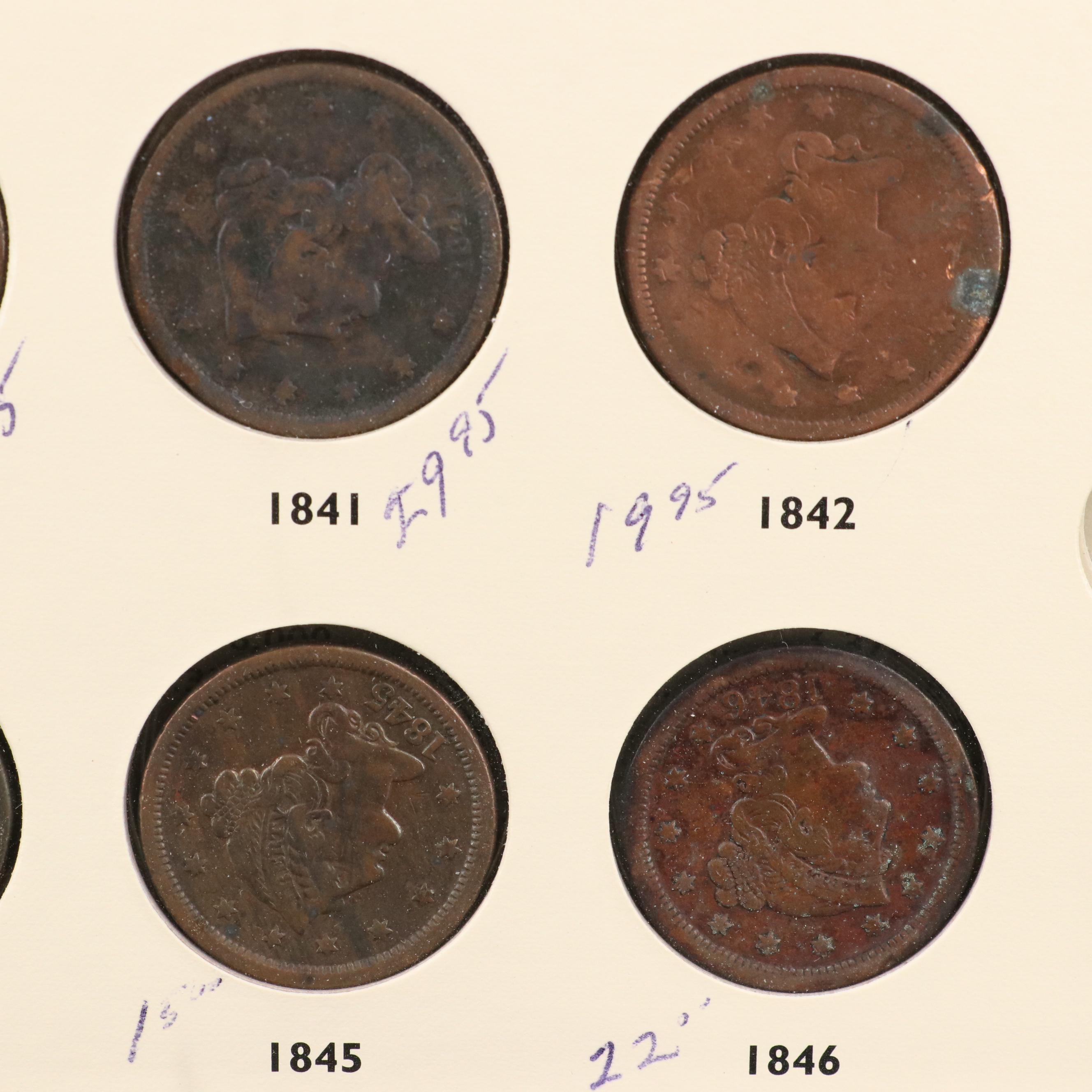 Collection of United States Large Cents Complete From 1806-1857