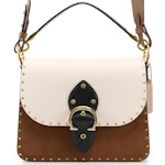 Coach Colorblock Leather and Suede Two-Way Beat Bag with Rivets