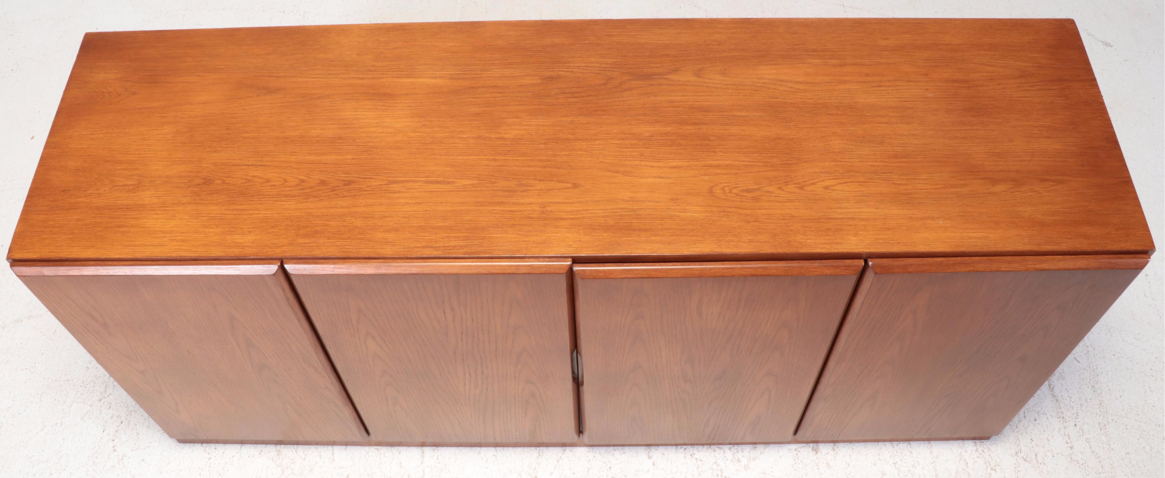 Dixie Furniture Oak Linen Press Cabinet, Late 20th Century