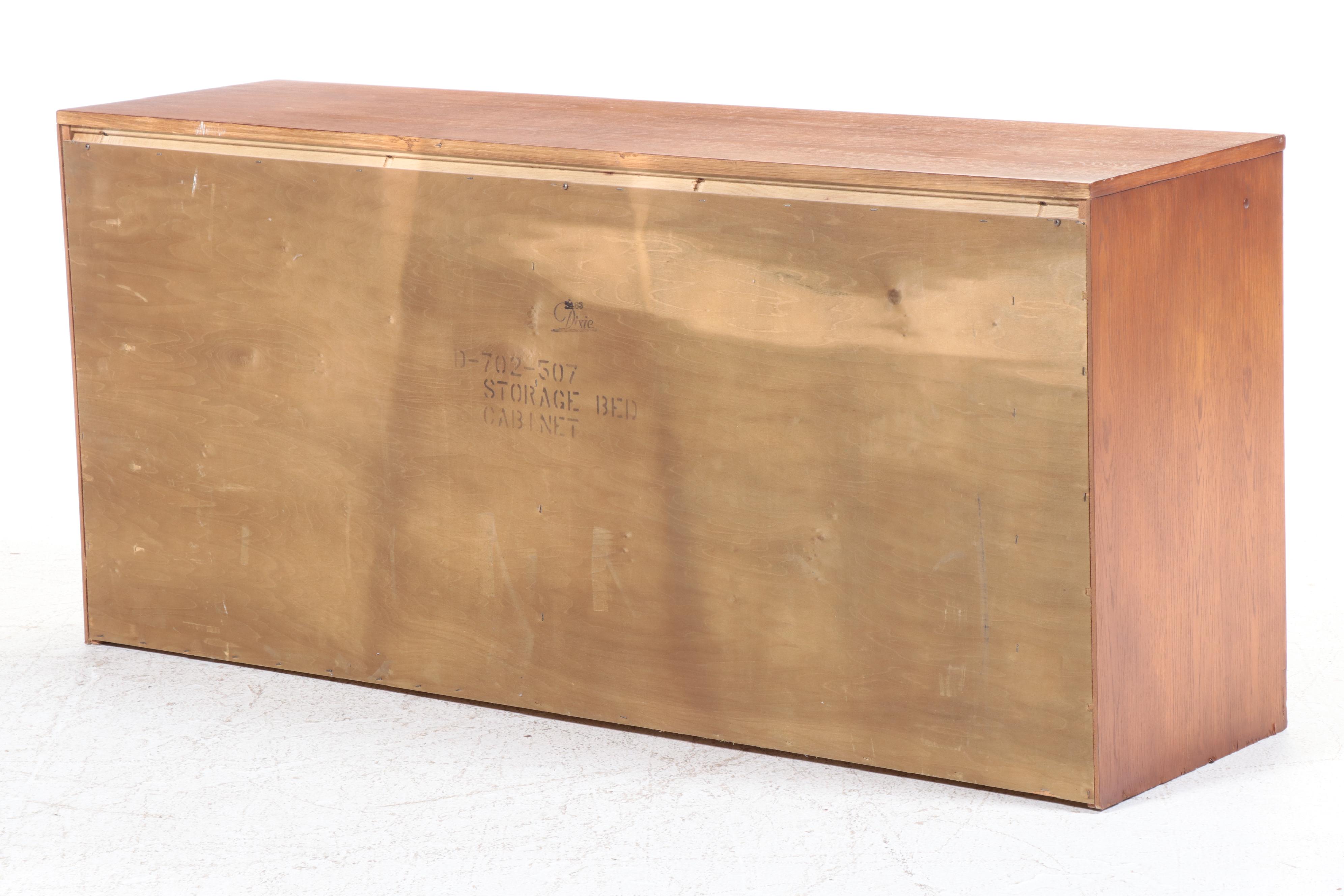 Dixie Furniture Oak Linen Press Cabinet, Late 20th Century