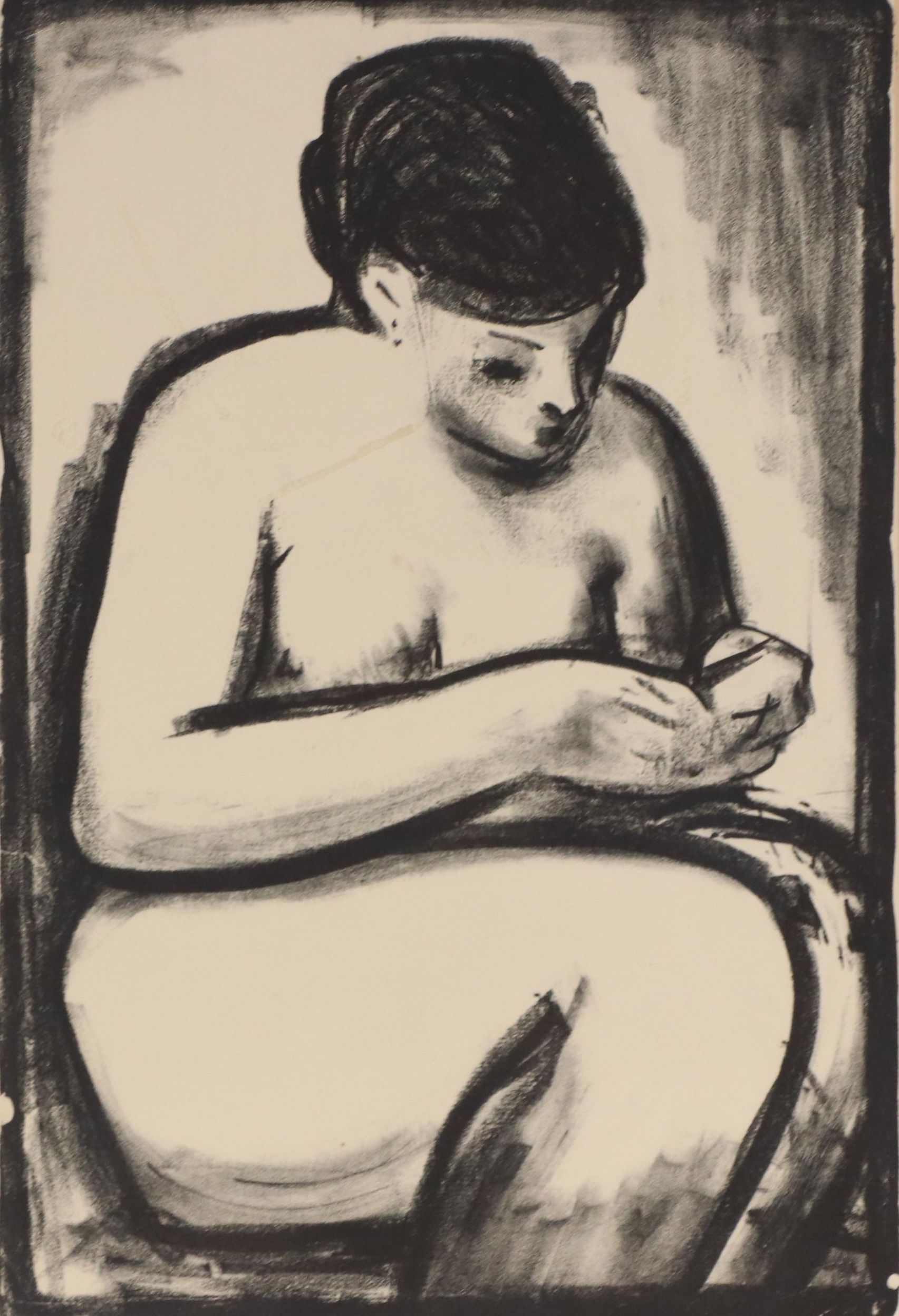 Thomas Brownell Eldred Modern Nude Figure Lithograph, Mid 20th Century
