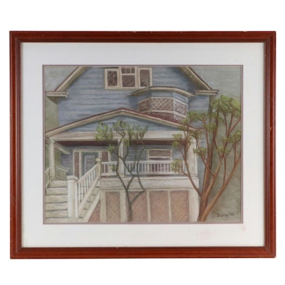 Pastel Drawing of Victorian House, 1995