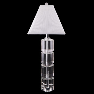 Bassett Mirror Co. Stacked Glass Cylinder Table Lamp, 2020