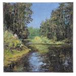 Garncarek Aleksander Pond Landscape Oil Painting, 2024