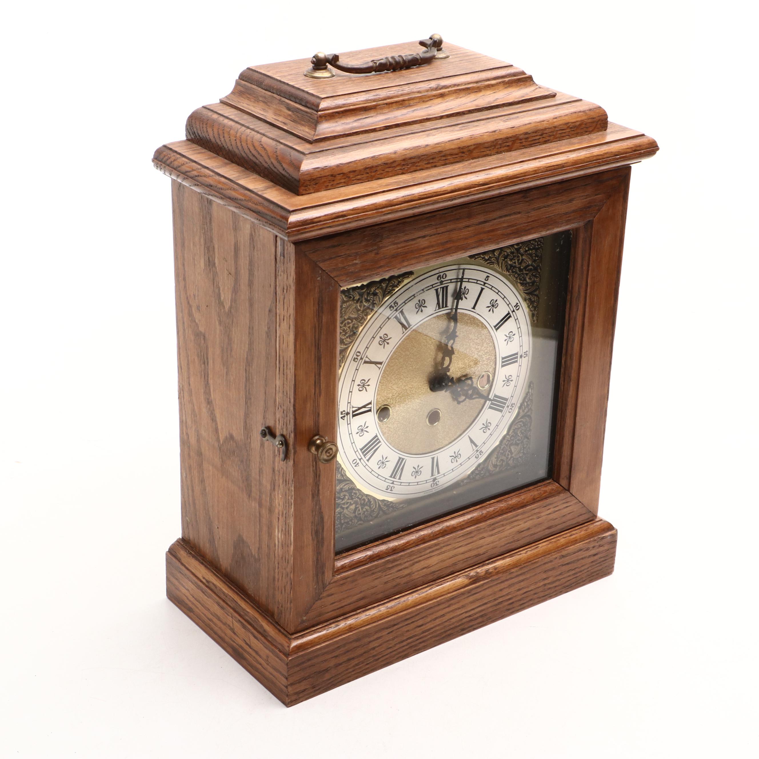 Franz Hermle Oak Cased Carriage Clock, Late 20th Century