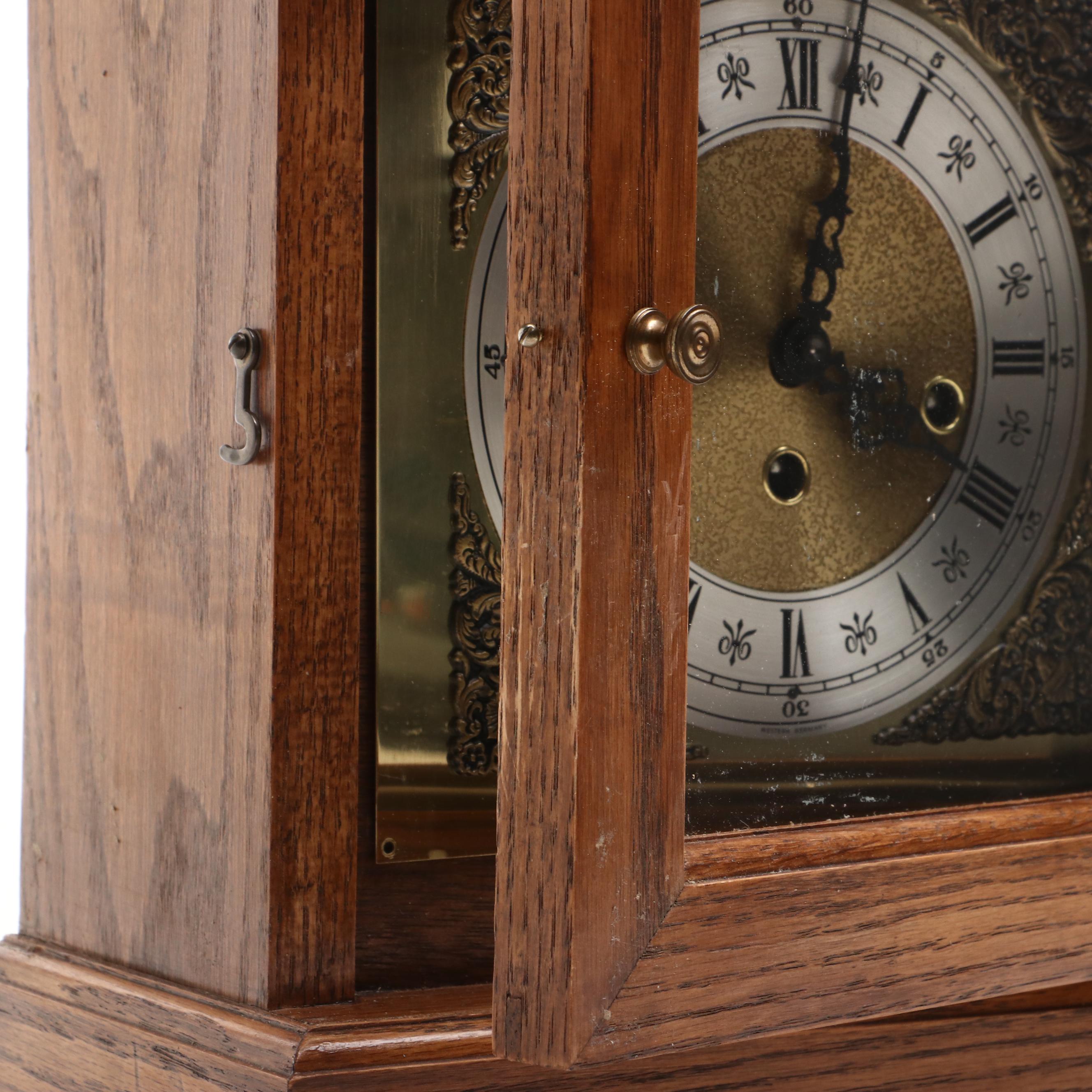 Franz Hermle Oak Cased Carriage Clock, Late 20th Century