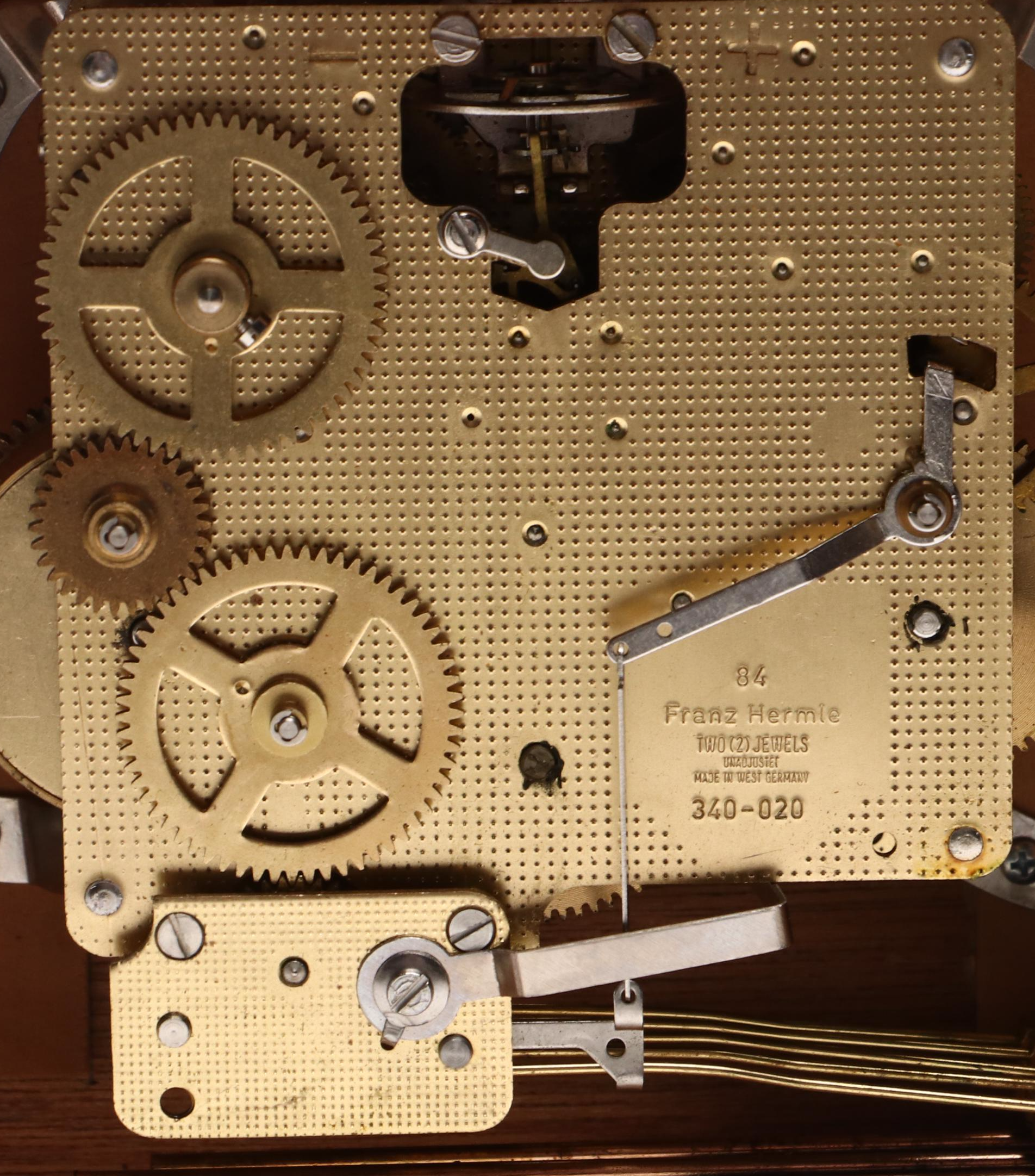 Franz Hermle Oak Cased Carriage Clock, Late 20th Century