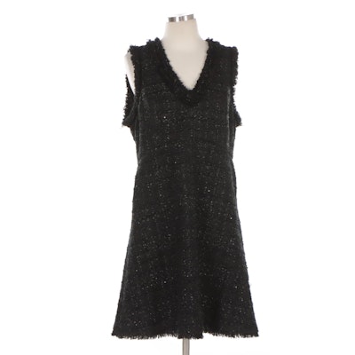 Kate Spade Midi Dress in Black Sparkle Tweed, NWT