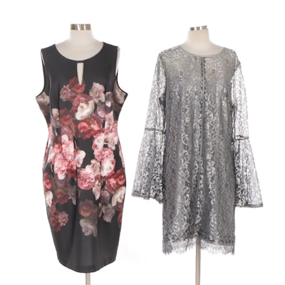 White House Black Market Metallic Lace and Floral Print Dresses