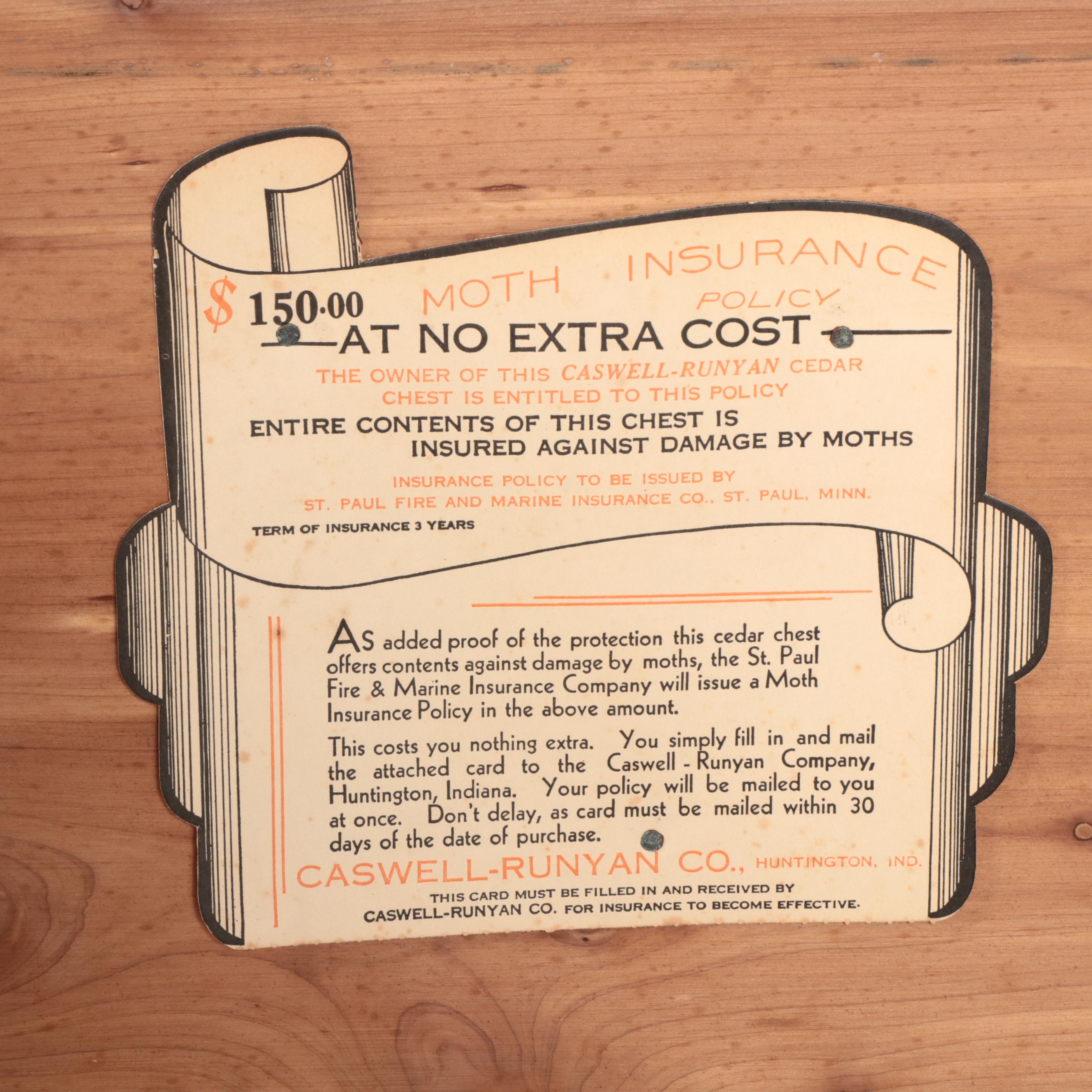 Caswell-Runyon Walnut Cedar Trunk, Mid-20th Century