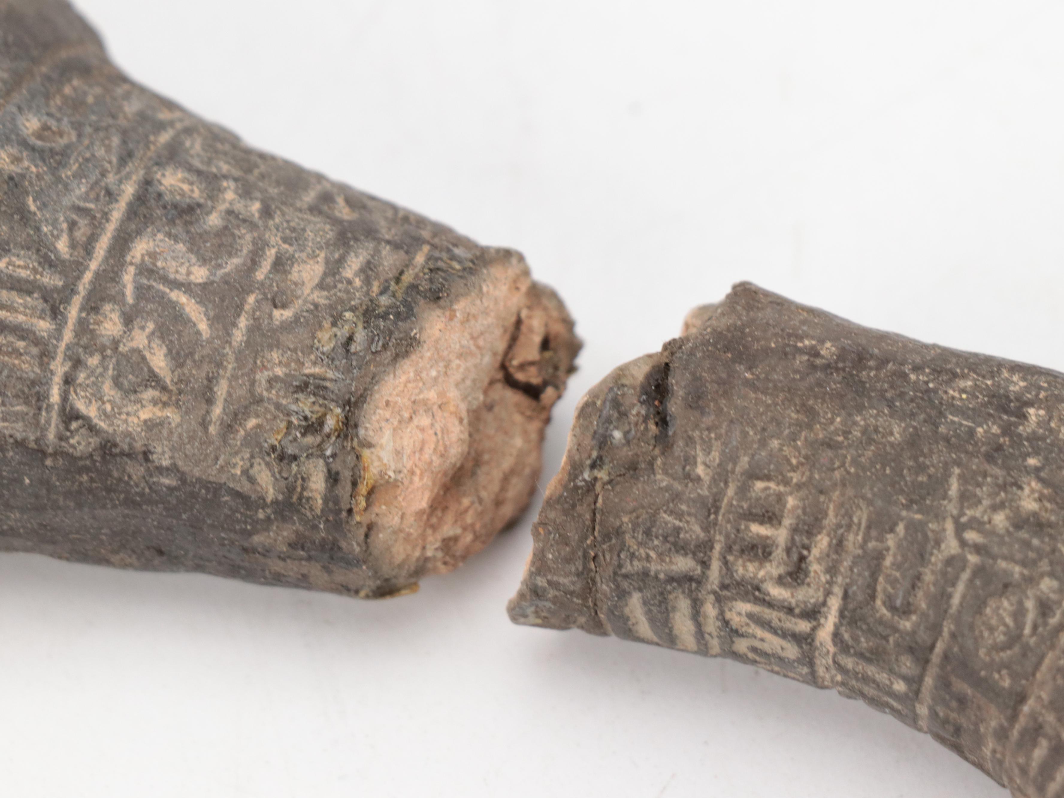 P. Garnier and Other Stoneware Bottle with Egyptian and Indian Style Figurines