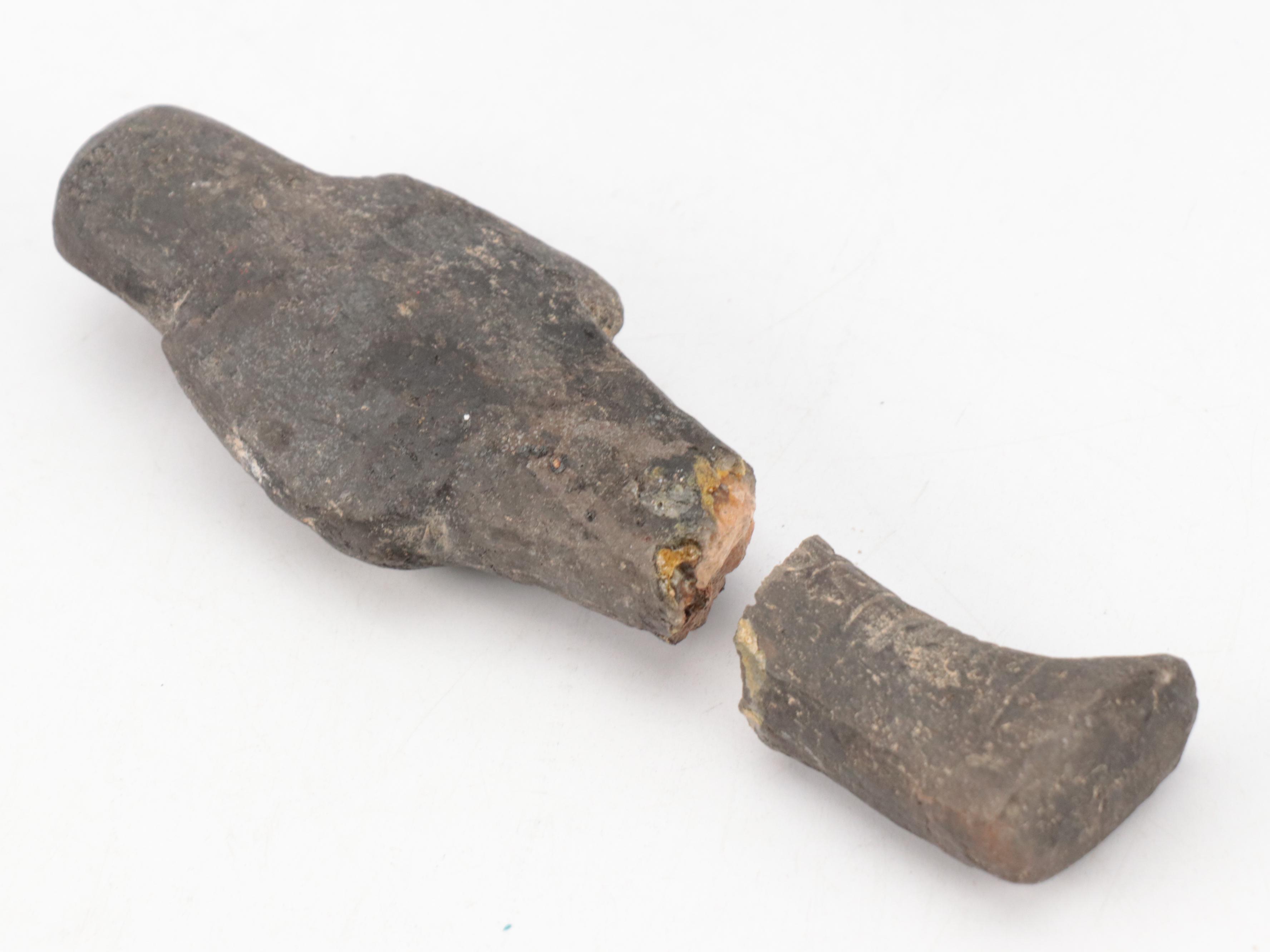 P. Garnier and Other Stoneware Bottle with Egyptian and Indian Style Figurines