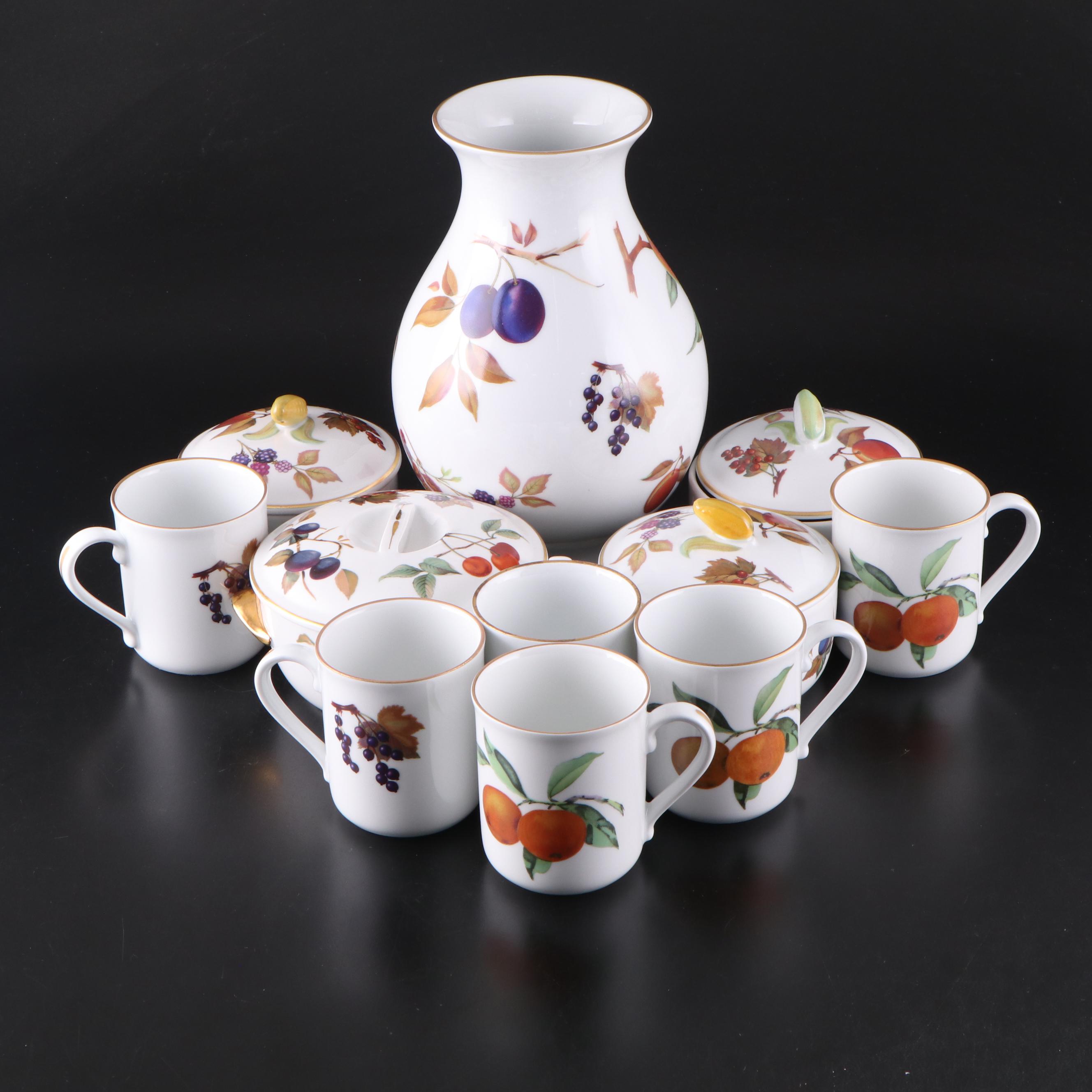 Royal Worcester "Evesham" Porcelain Vase and Tableware