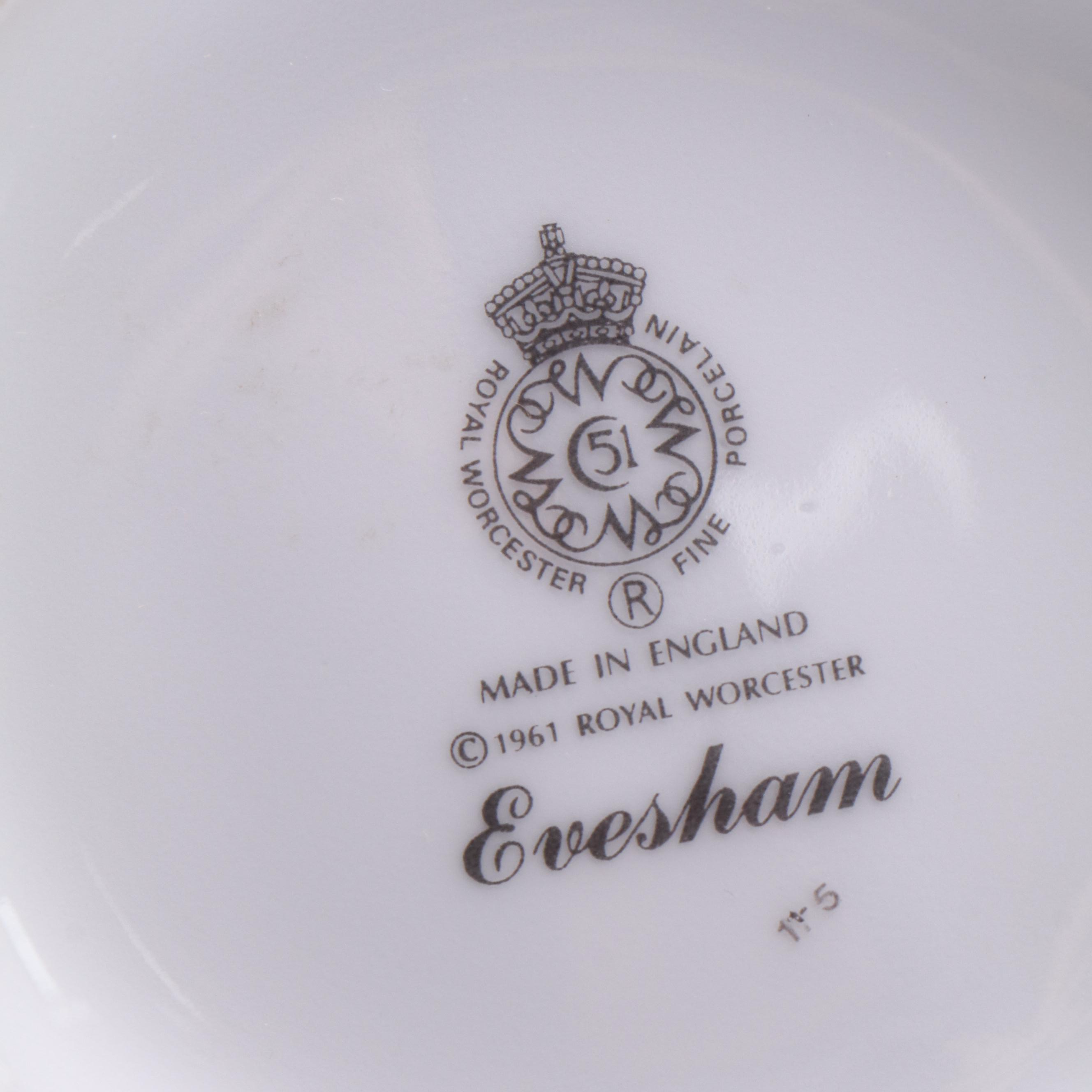 Royal Worcester "Evesham" Porcelain Vase and Tableware