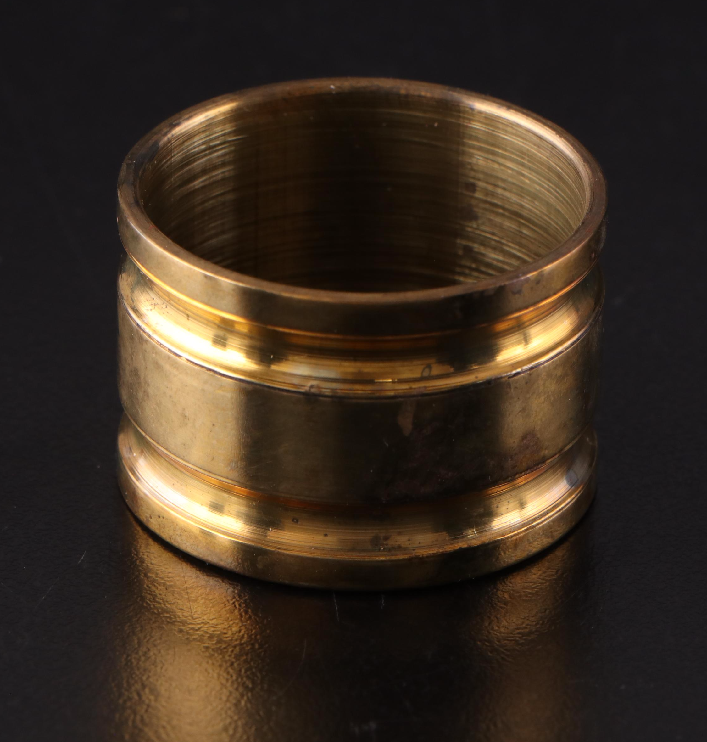 Cut Crystal "Starlet" Vase with Brass Napkin Ring Set