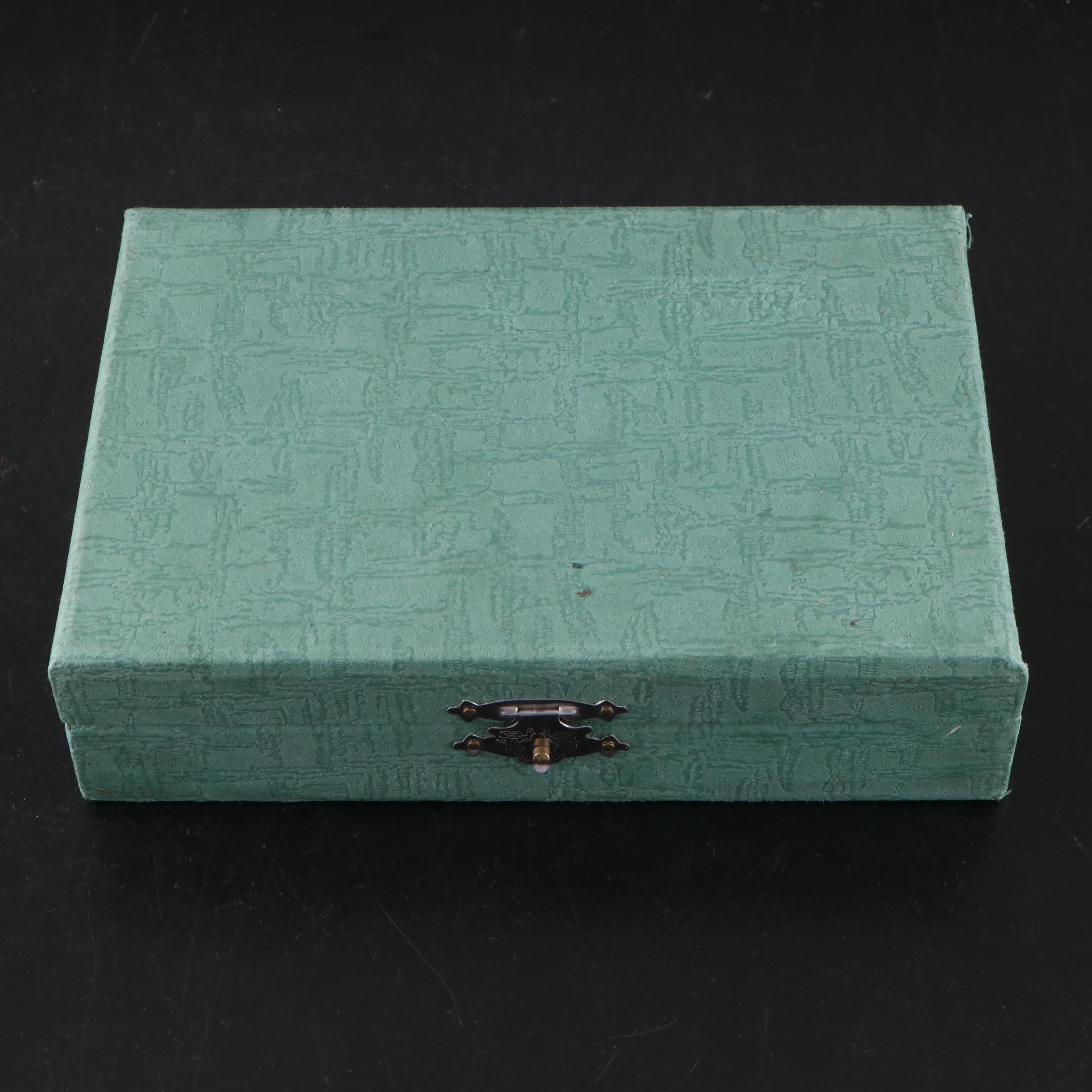 Cut Crystal "Starlet" Vase with Brass Napkin Ring Set