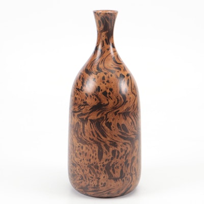 Marbleized Turned Wooden Vase