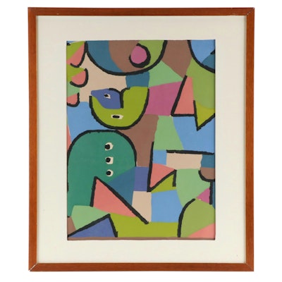 Fred Aris Serigraph After Paul Klee "Figure in the Garden"
