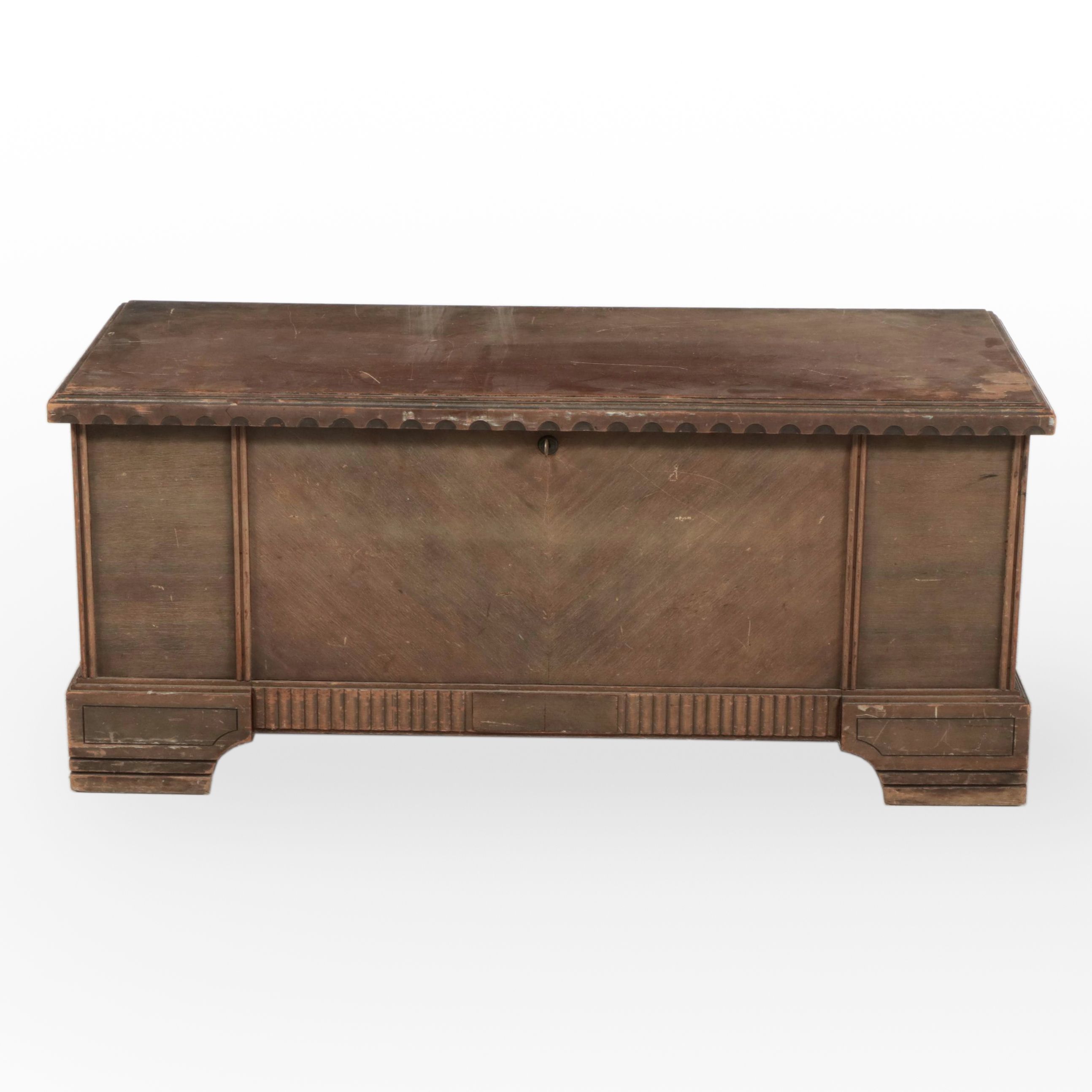 Caswell-Runyon Walnut Cedar Trunk, Mid-20th Century