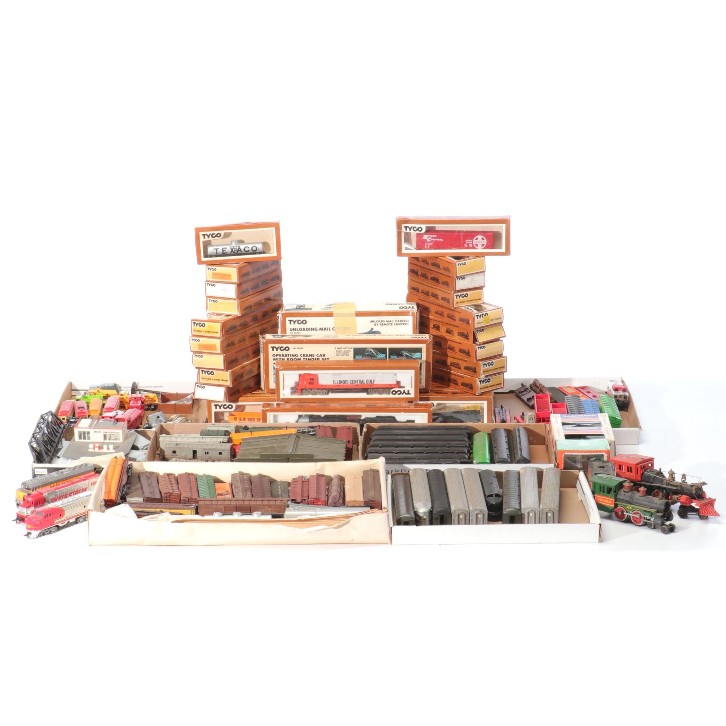 Tyco HO Scale Model Trains with Assorted Tracks, Accessories, and More