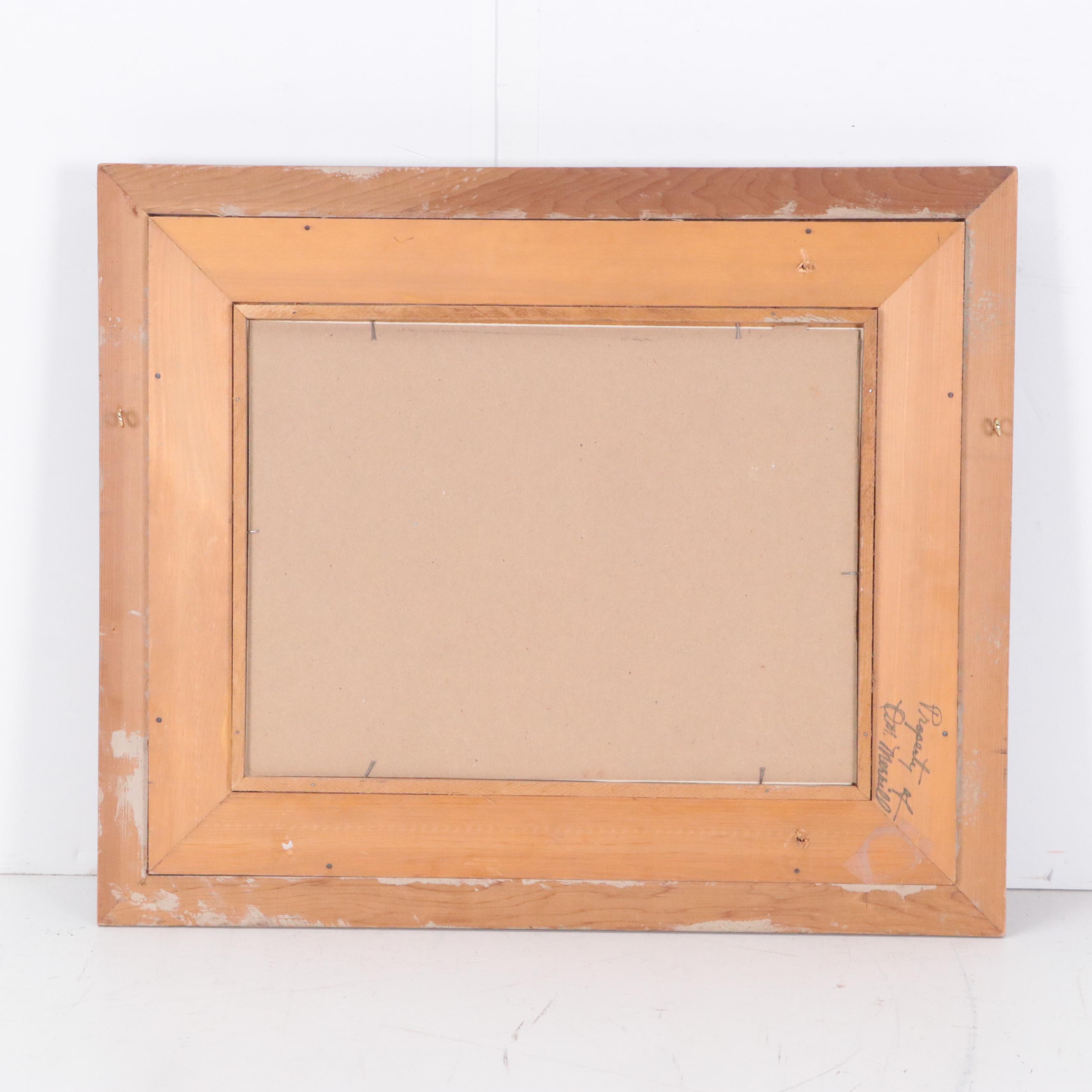 Jerry Bywaters Countryside Landscape Watercolor Painting, Mid-20th Century