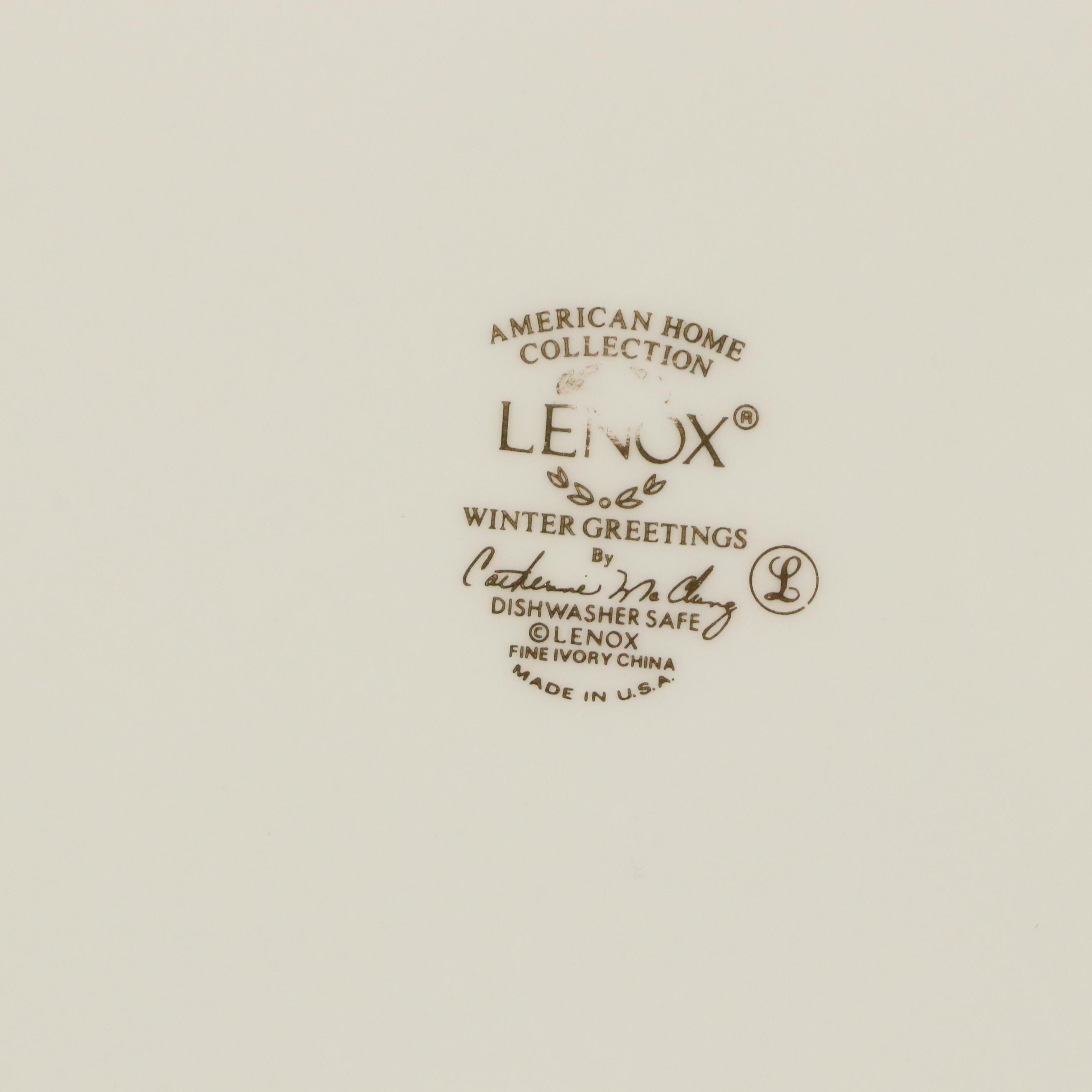 Lenox "Winter Greetings" Porcelain Dinner Plates